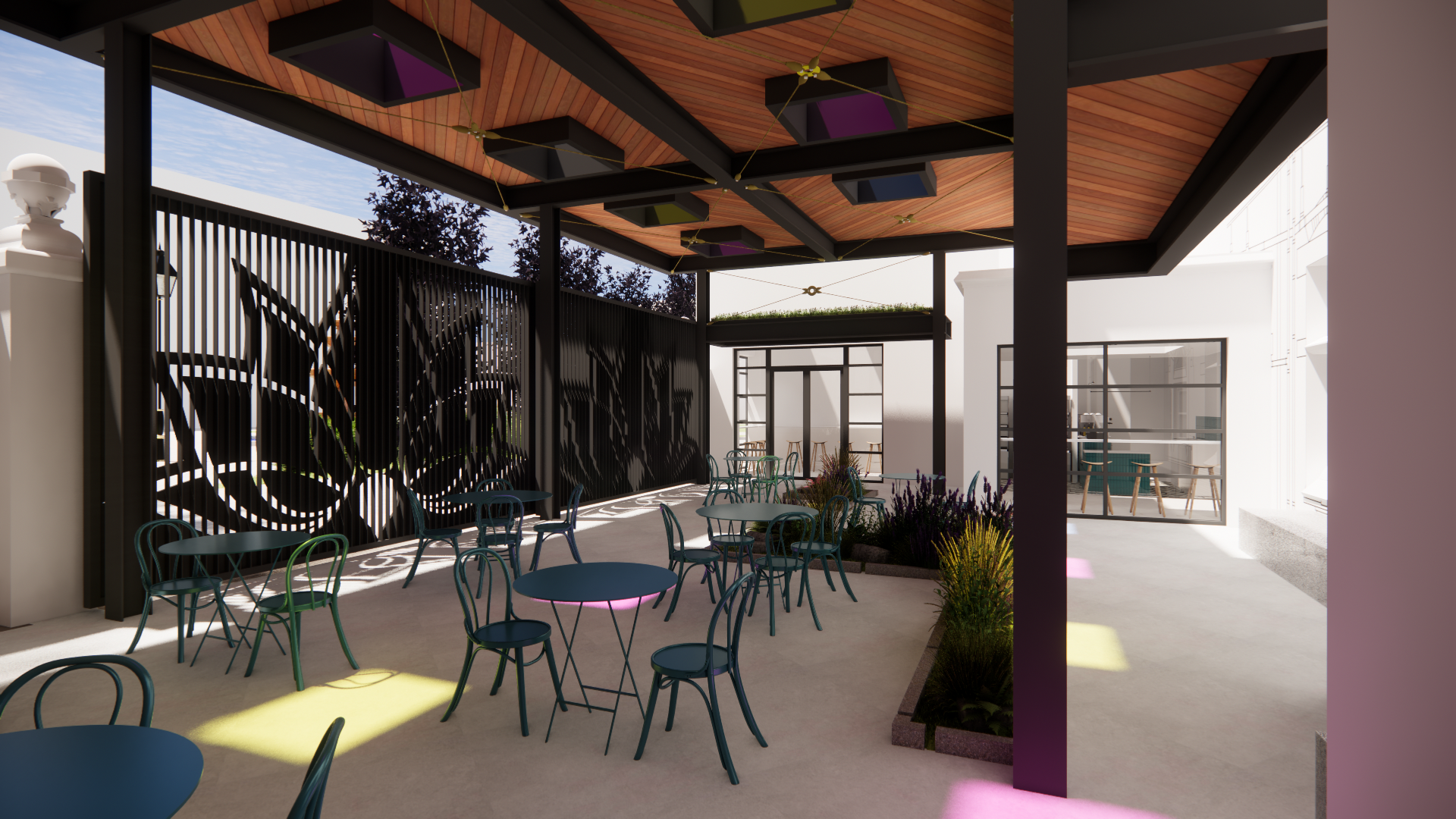 Courtyard - View 5 - internal view of courtyard with gates closed