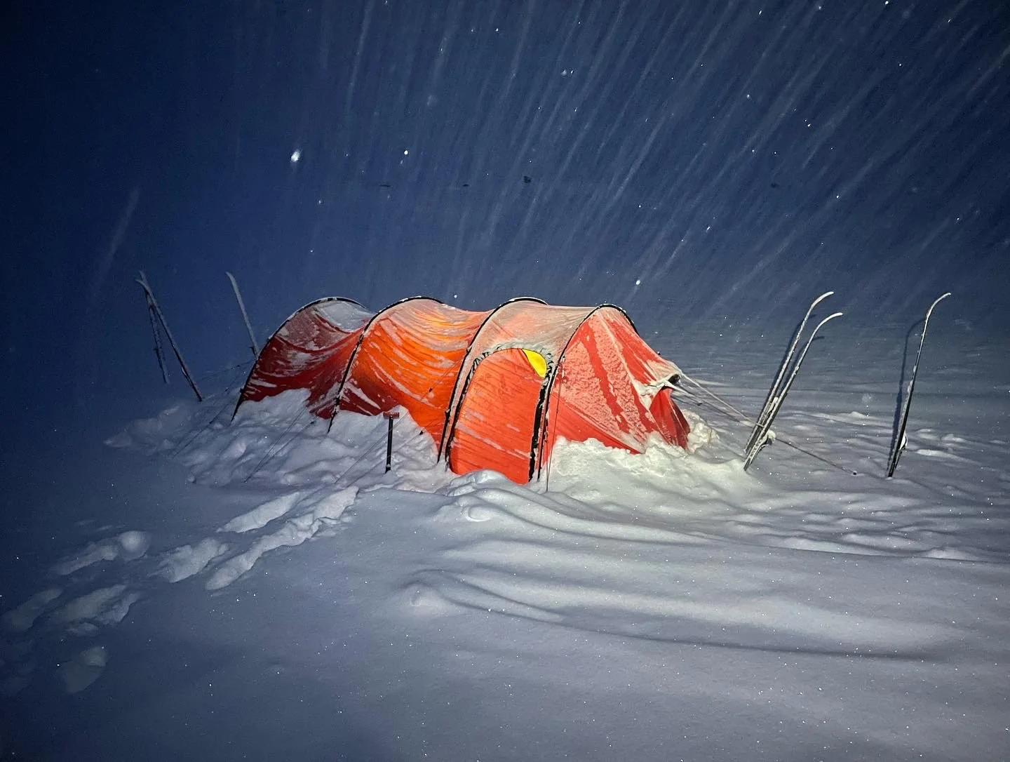 Test run with the tent near Finse