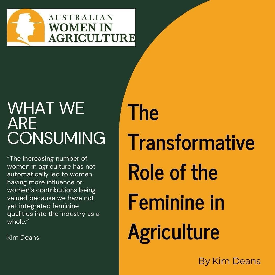 Thank you @austwomeninag for reading and sharing this article.  There is a link in my bio to read it,  do share your thoughts and stories in the comments if this resonates with you. 

#womeninagriculture #farmher #reinventingagriculture