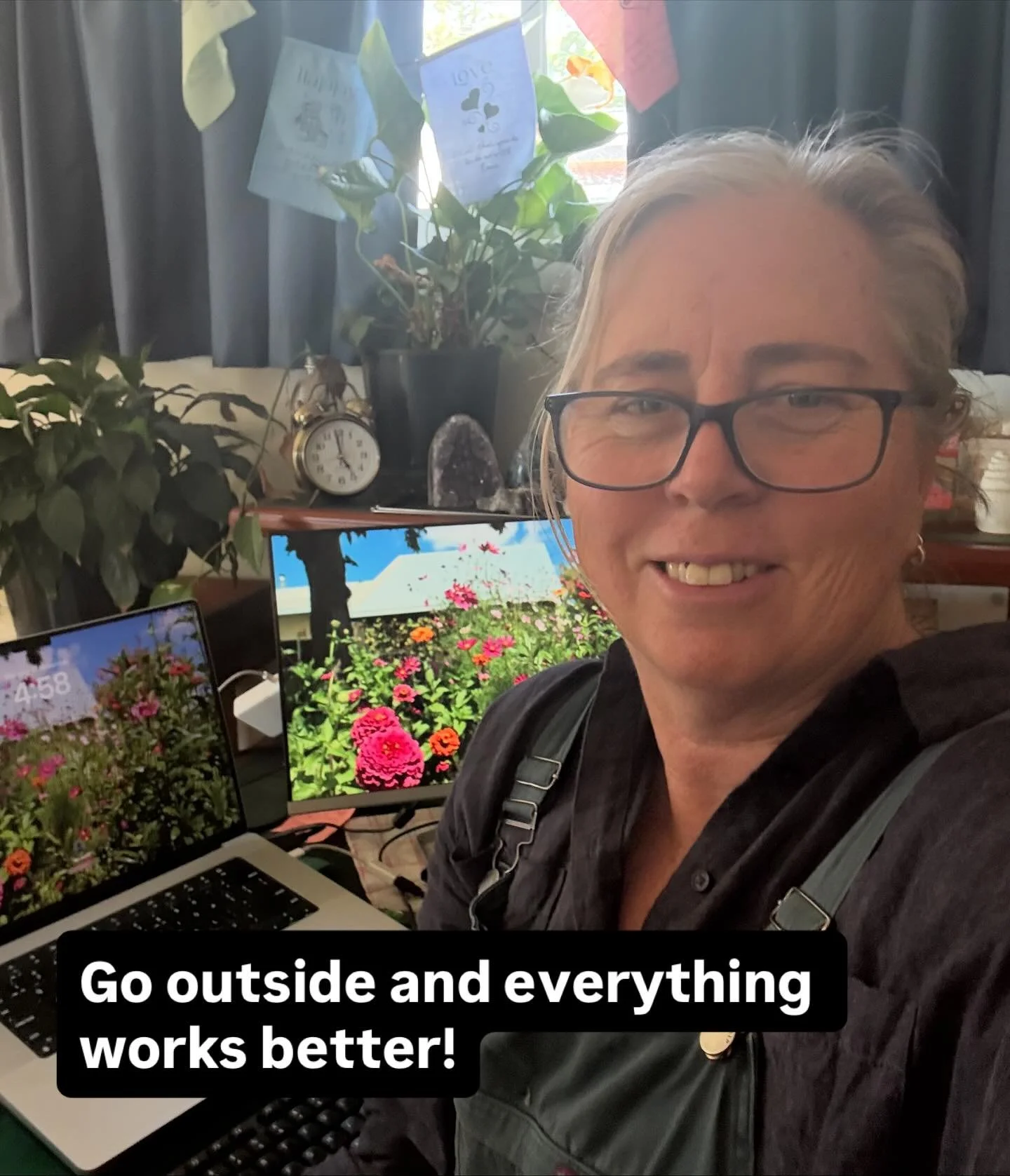 This is your reminder to go outside, move and get your hands in the soil! 

I have been in the office today working on a writing project. The minute I stepped outside to get some planting and strawberry harvesting done all the dots started connecting
