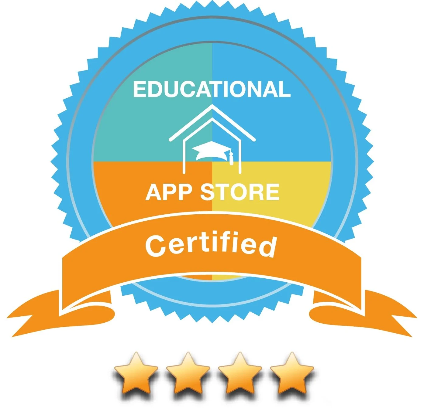 Educational App Store Certified badge with five stars