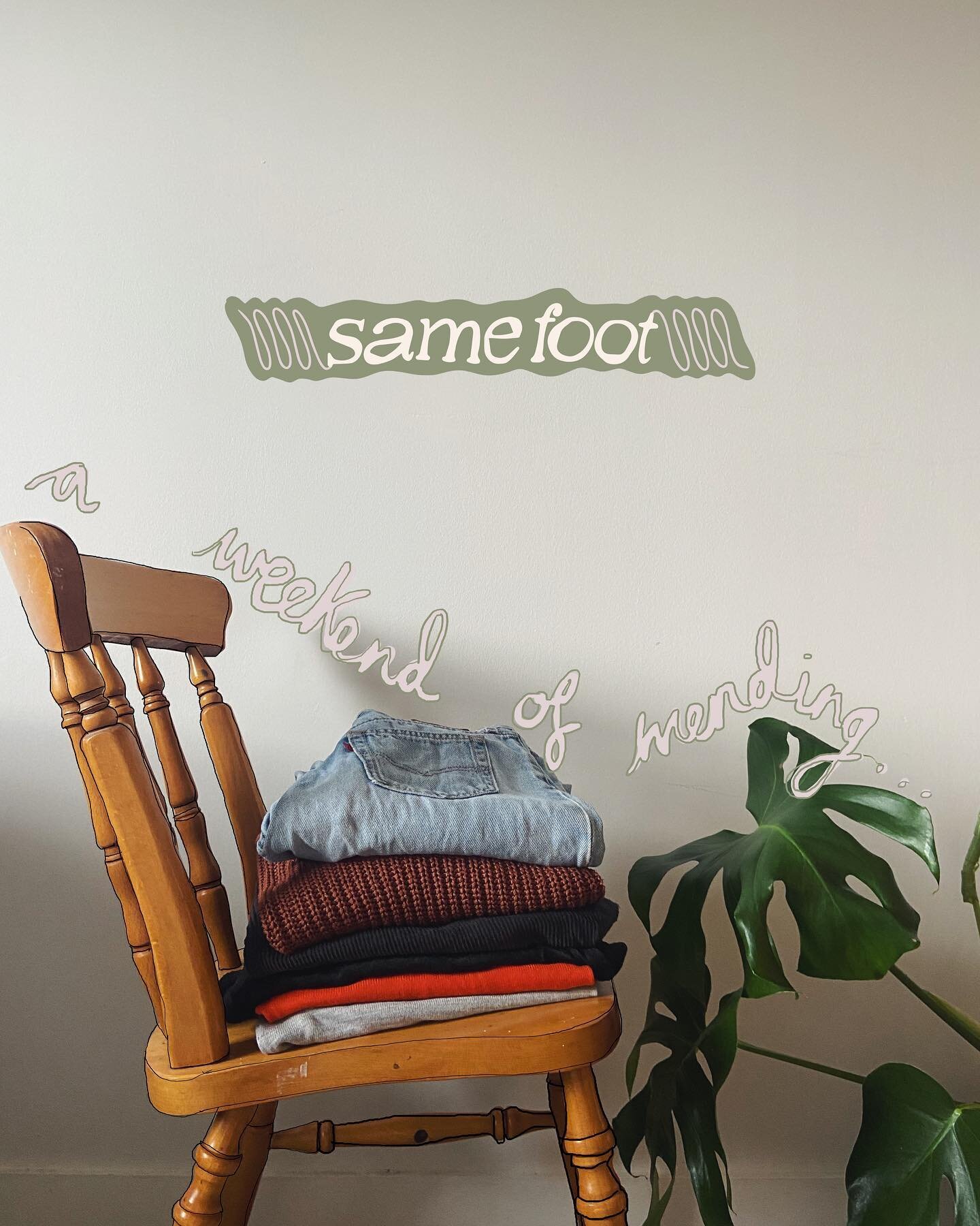 currently spending the weekends mending a backlog of clothes ready to open up some repair slots on the website on launch day!! really excited to continue to extend the life of the garments people truly love &amp; care about 🤍🌿🌎