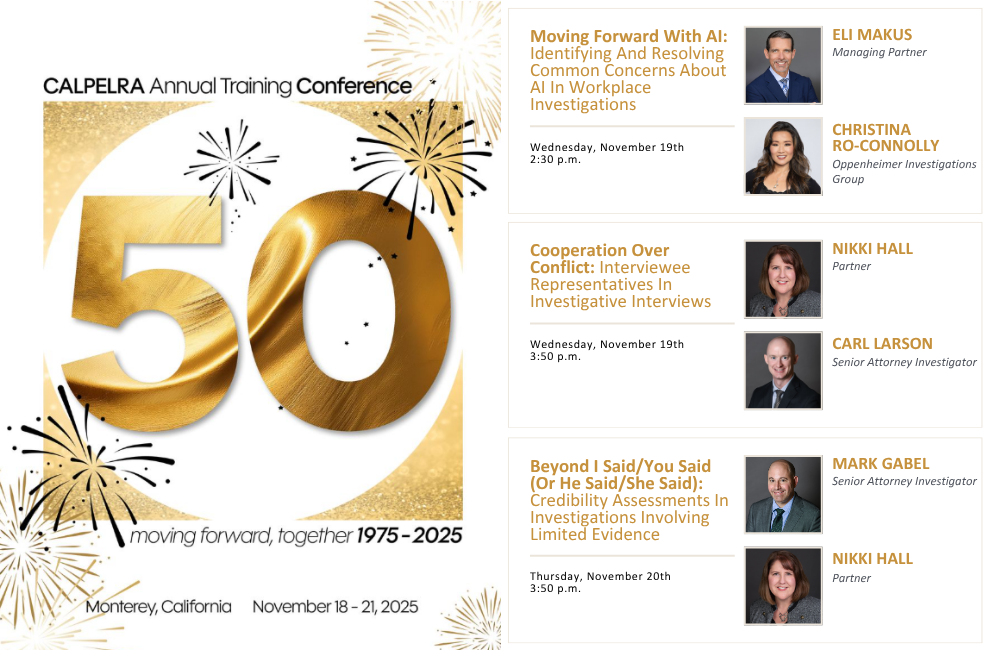 VM Attorneys Presenting at the 2025 CALPELRA Annual Training Conference – Nov. 18-21