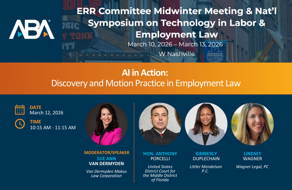 Sue Ann Van Dermyden to Moderate High-Profile AI Panel at ABA National Symposium
