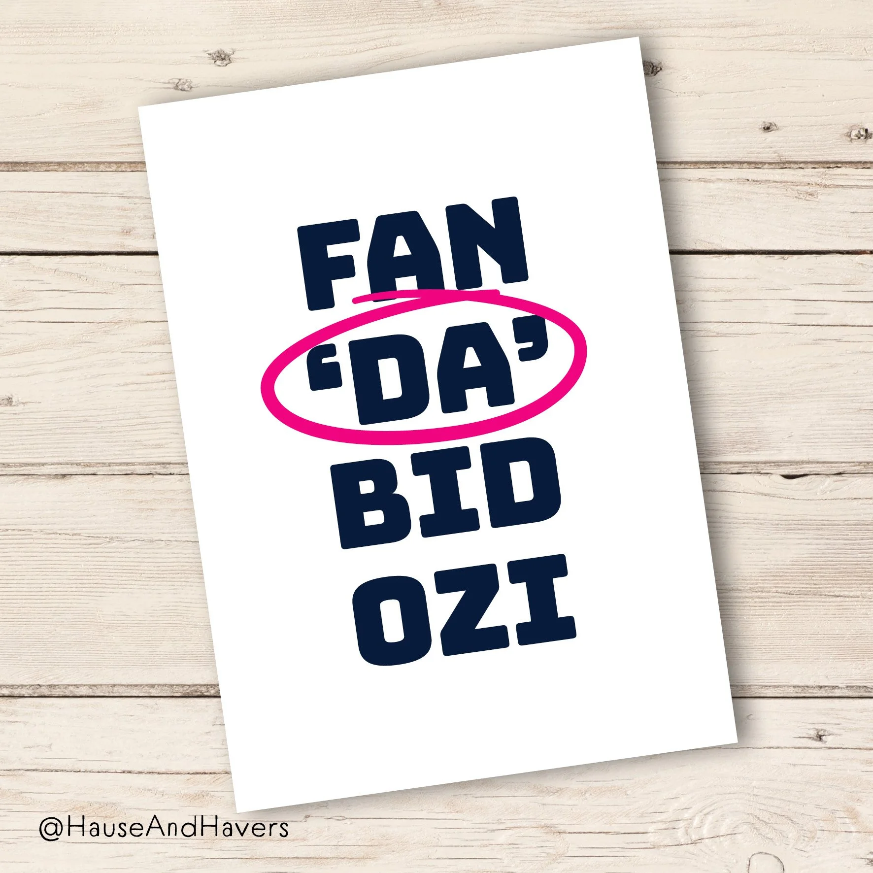 Fan 'da' bidozi - A6 greeting card