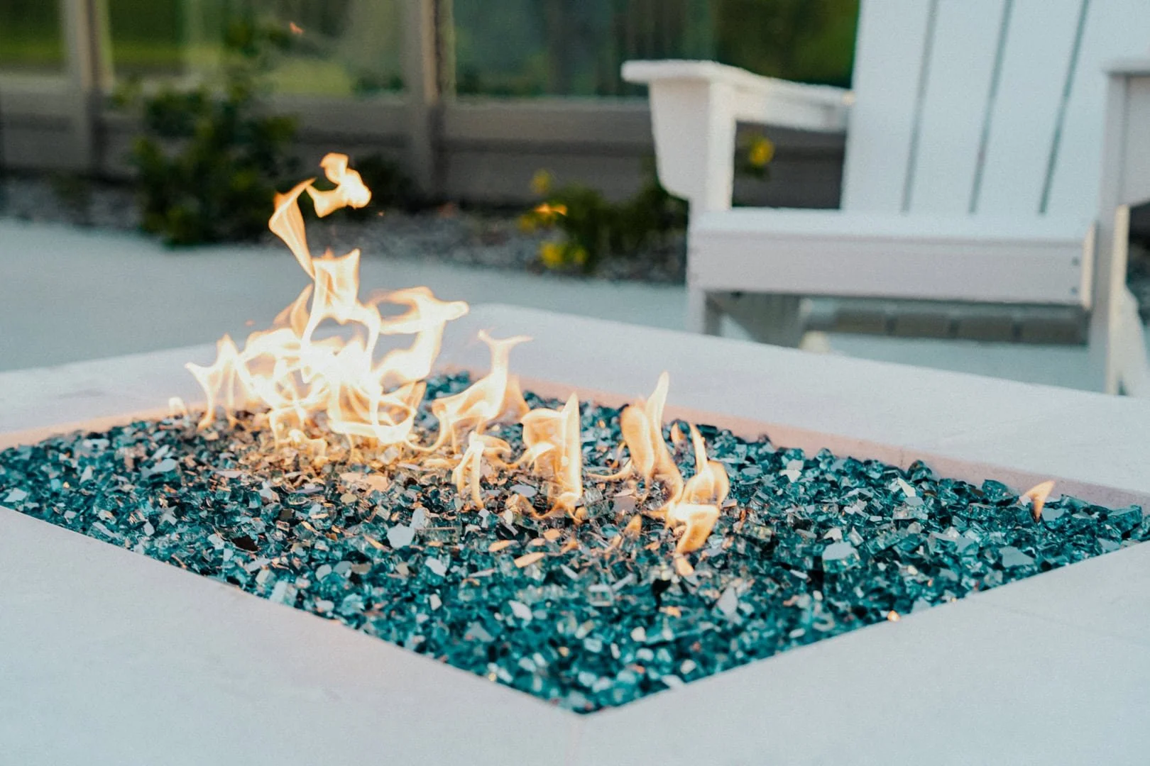 Gas fire pit turned on for demonstration 2.jpg