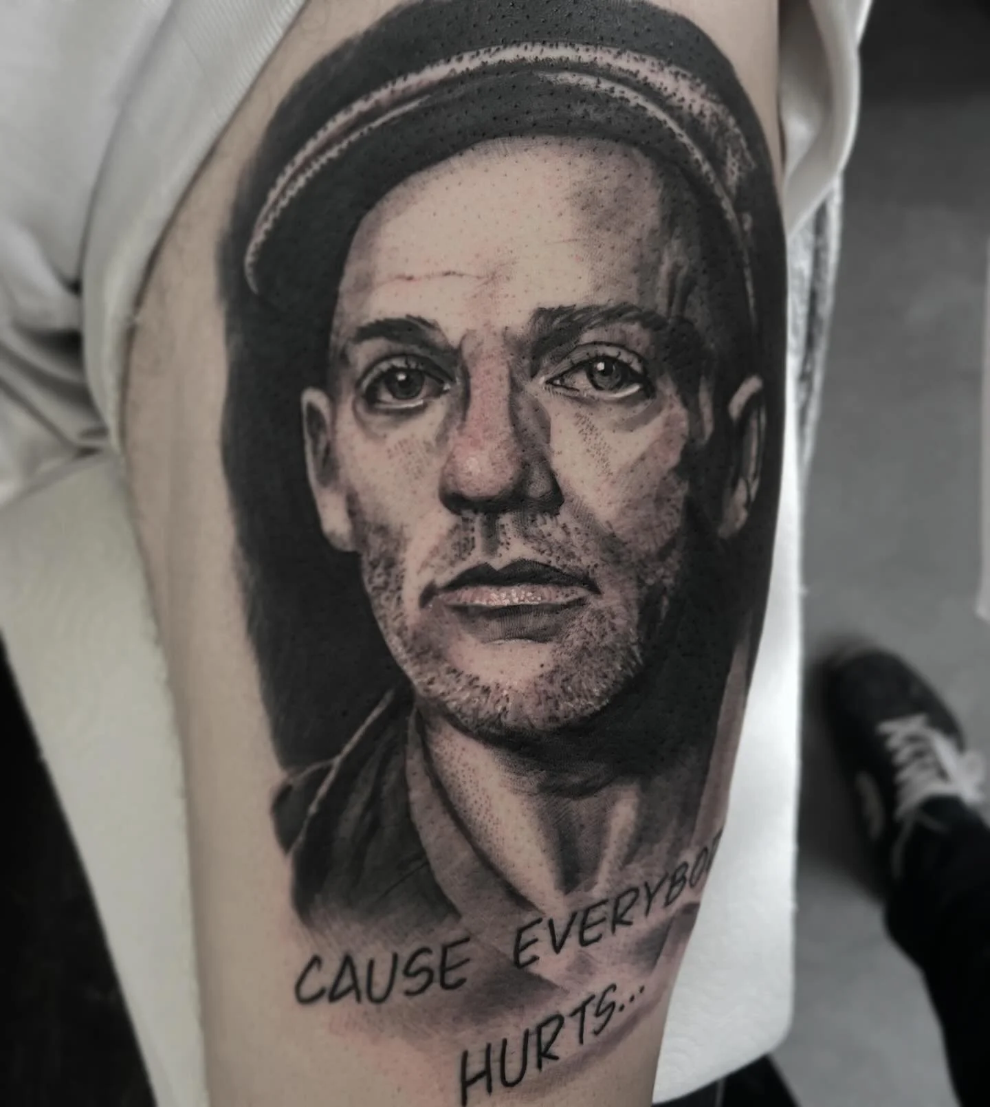 Michael Stripe @magnumtattoosupplies @rawtattoosupplies @bvnkstreettattoo #tattoo #portrait #portraittattoo #r.e.m #realism #inked #dundee #dundeetattoo #bankstreettattoodundee