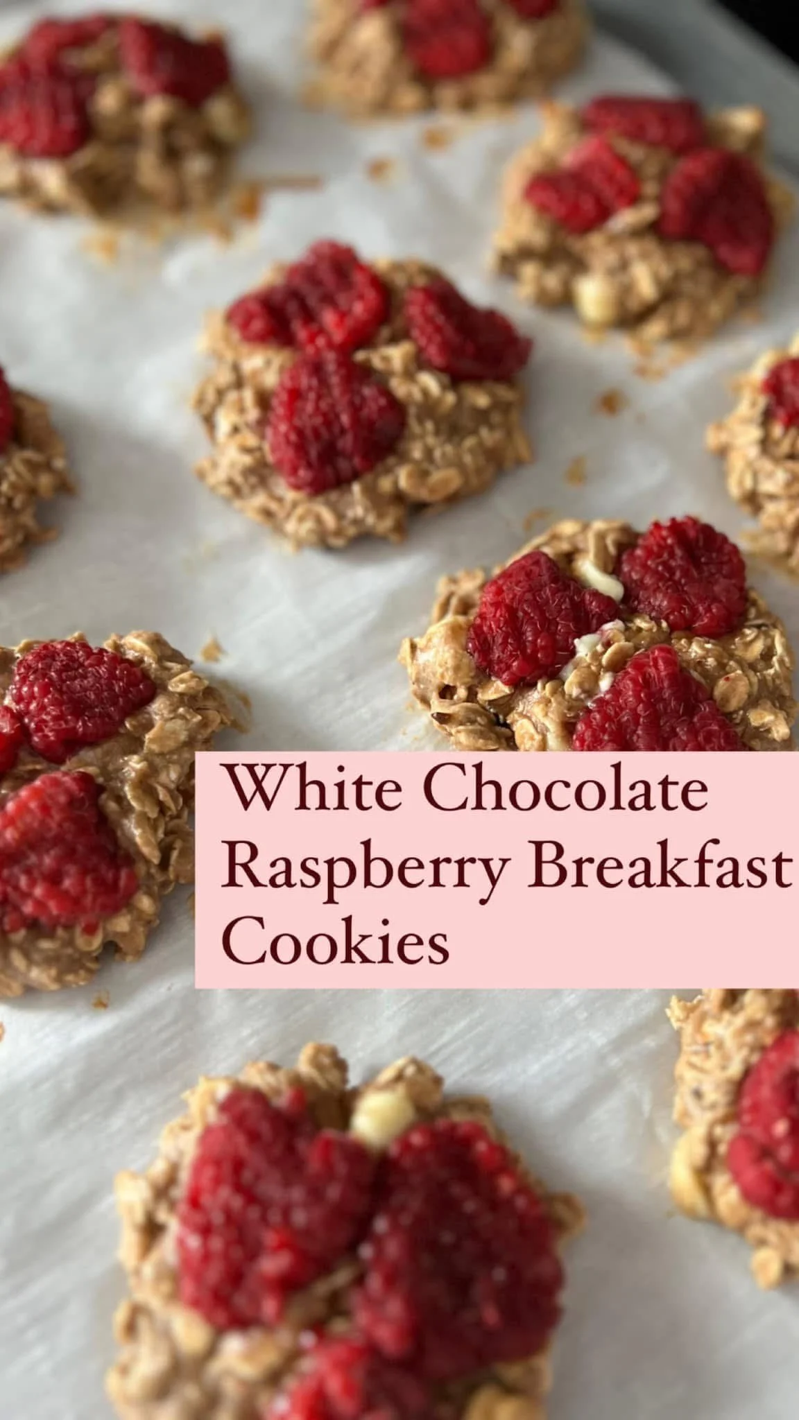 White Chocolate Raspberry Breakfast Cookies