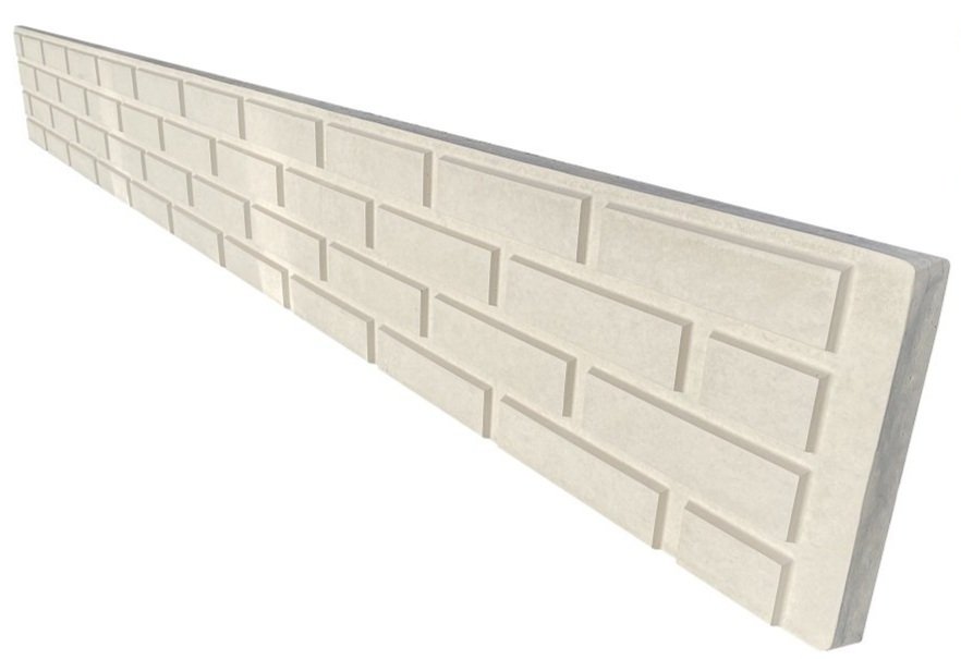 Premium fence concrete element with brick pattern