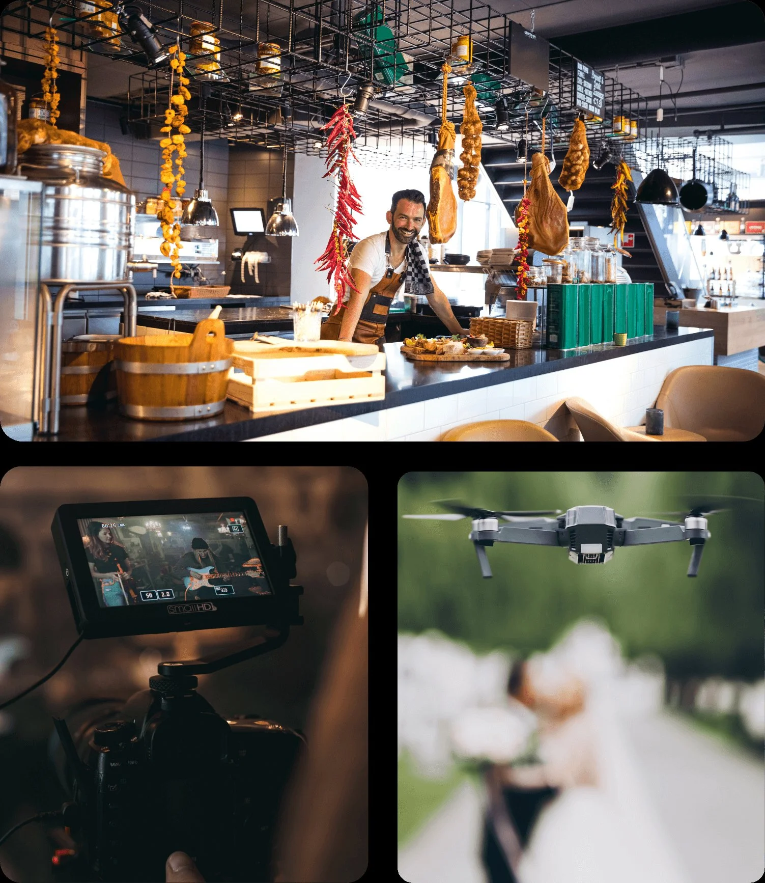 Behind the scenes of short form video content creation for social media marketing at a small business