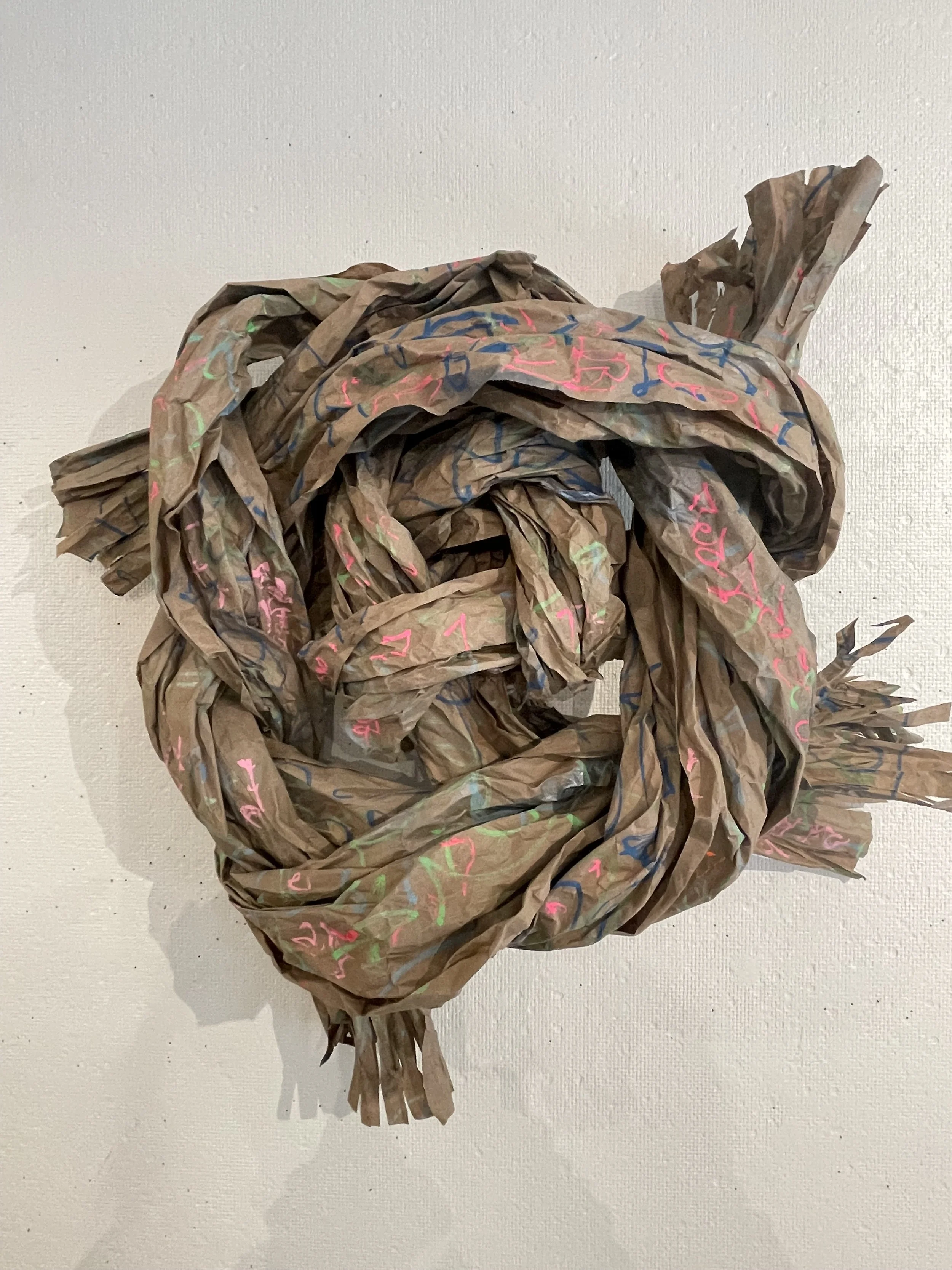 "Untitled-Round Knot", paper, chalk marker