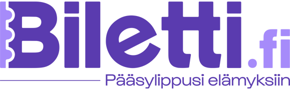Biletti.fi logo in purple text on black background.