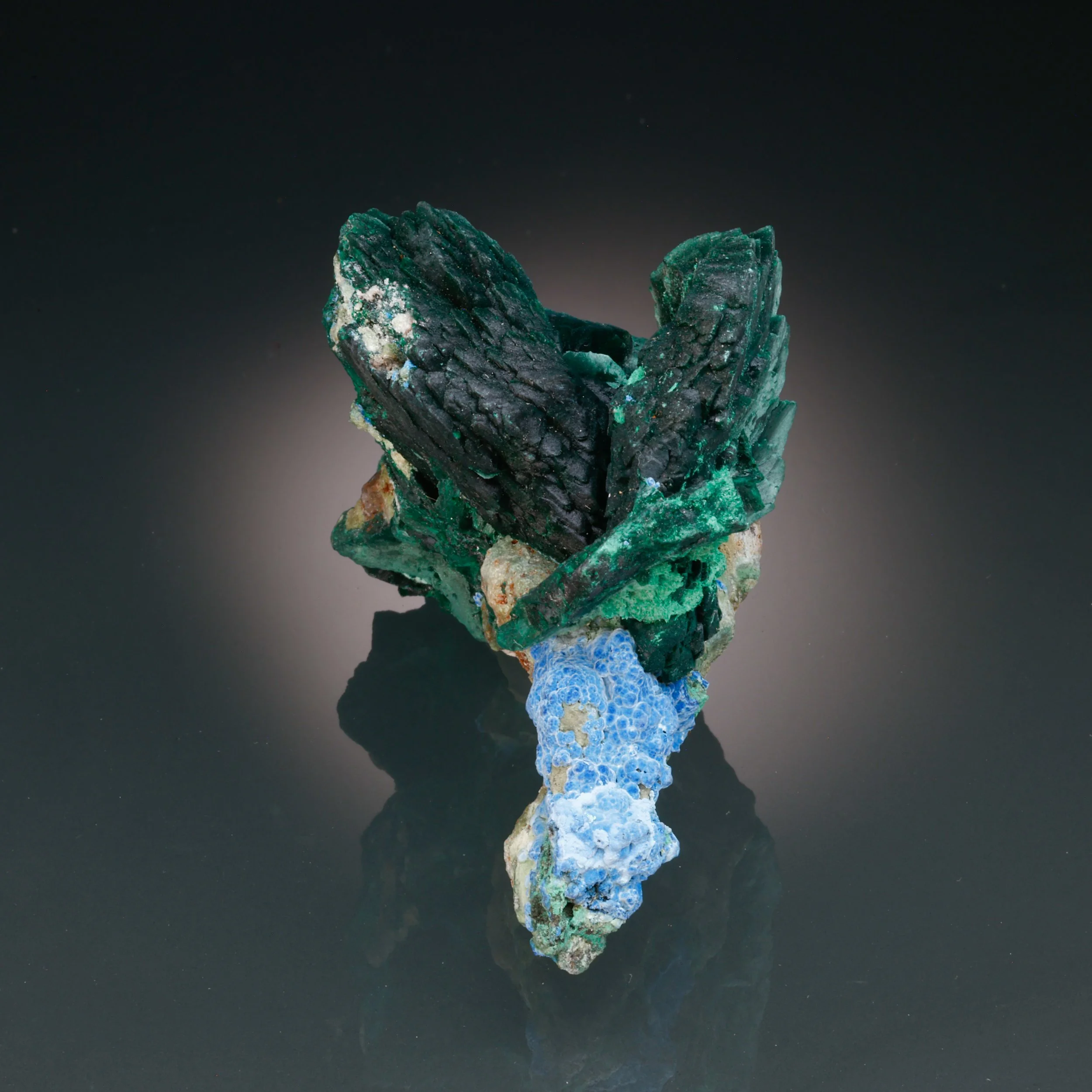 Malachite After Azurite, Plancheite, Milpillas Mine, Cuitaca, Santa Cruz Muni., Sonora, Mexico