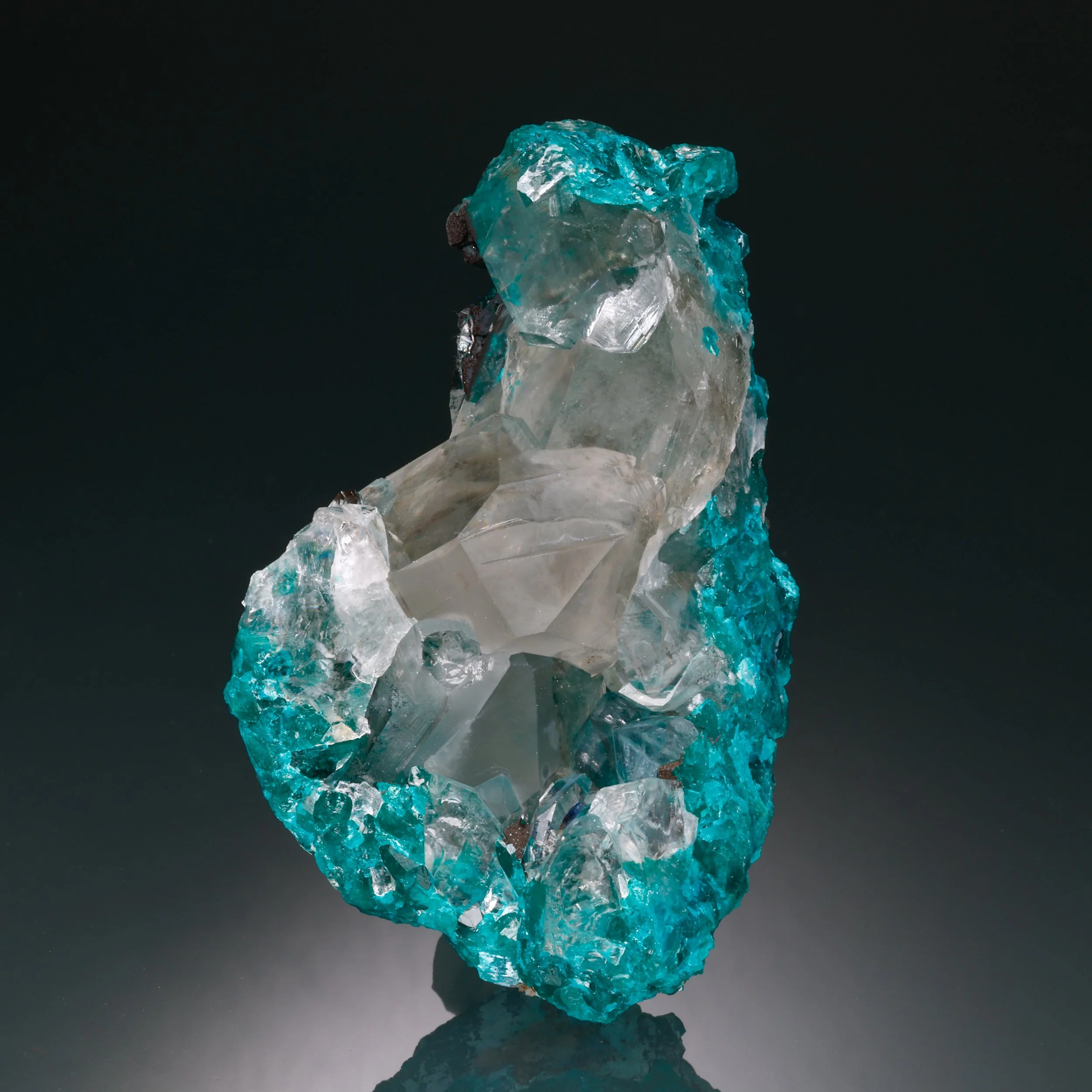 Dioptase, Quartz, Mindouli, Pool Department, Republic of the Congo