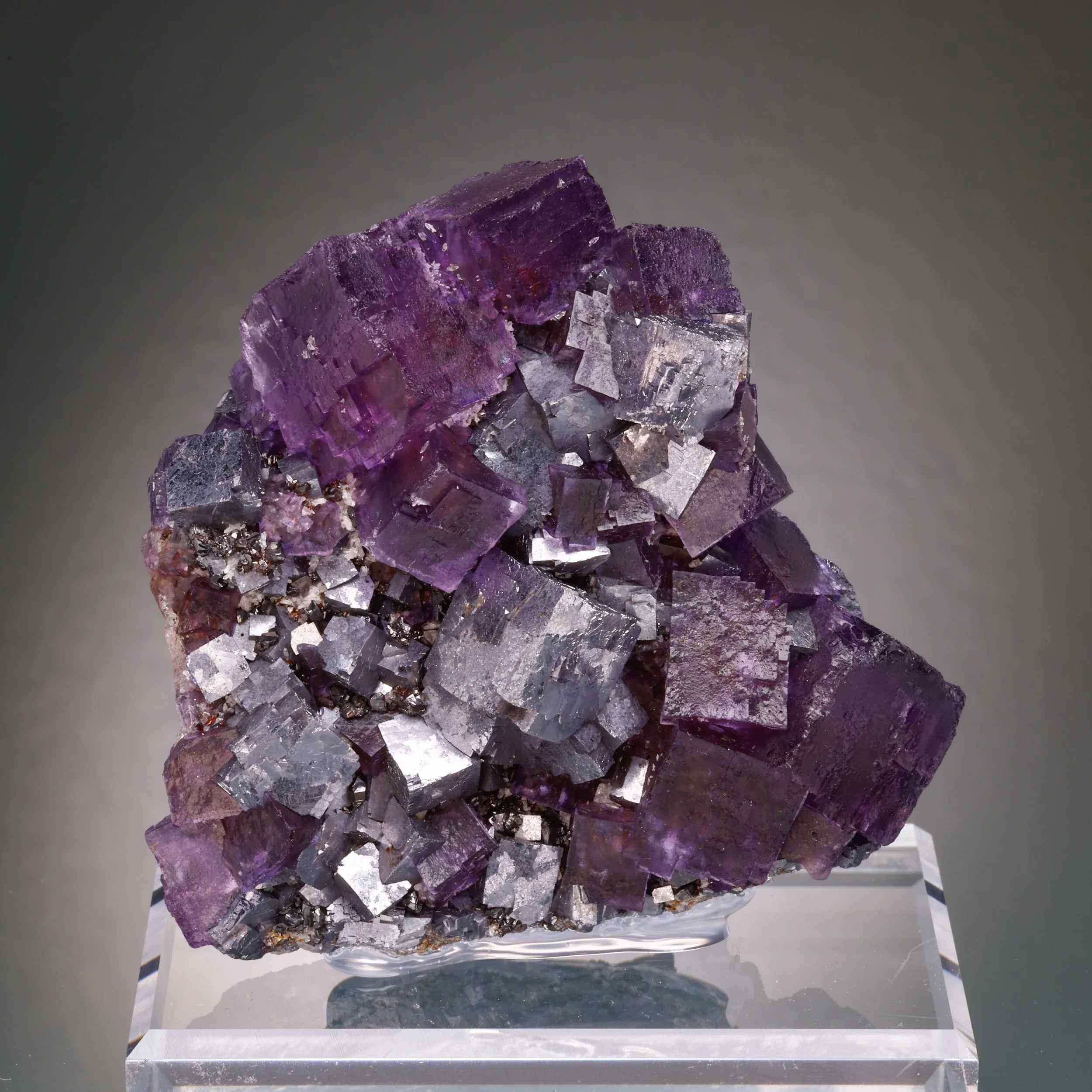 Fluorite, Galena, Denton Mine, Harris Creek, Hardin County, Illinois, USA