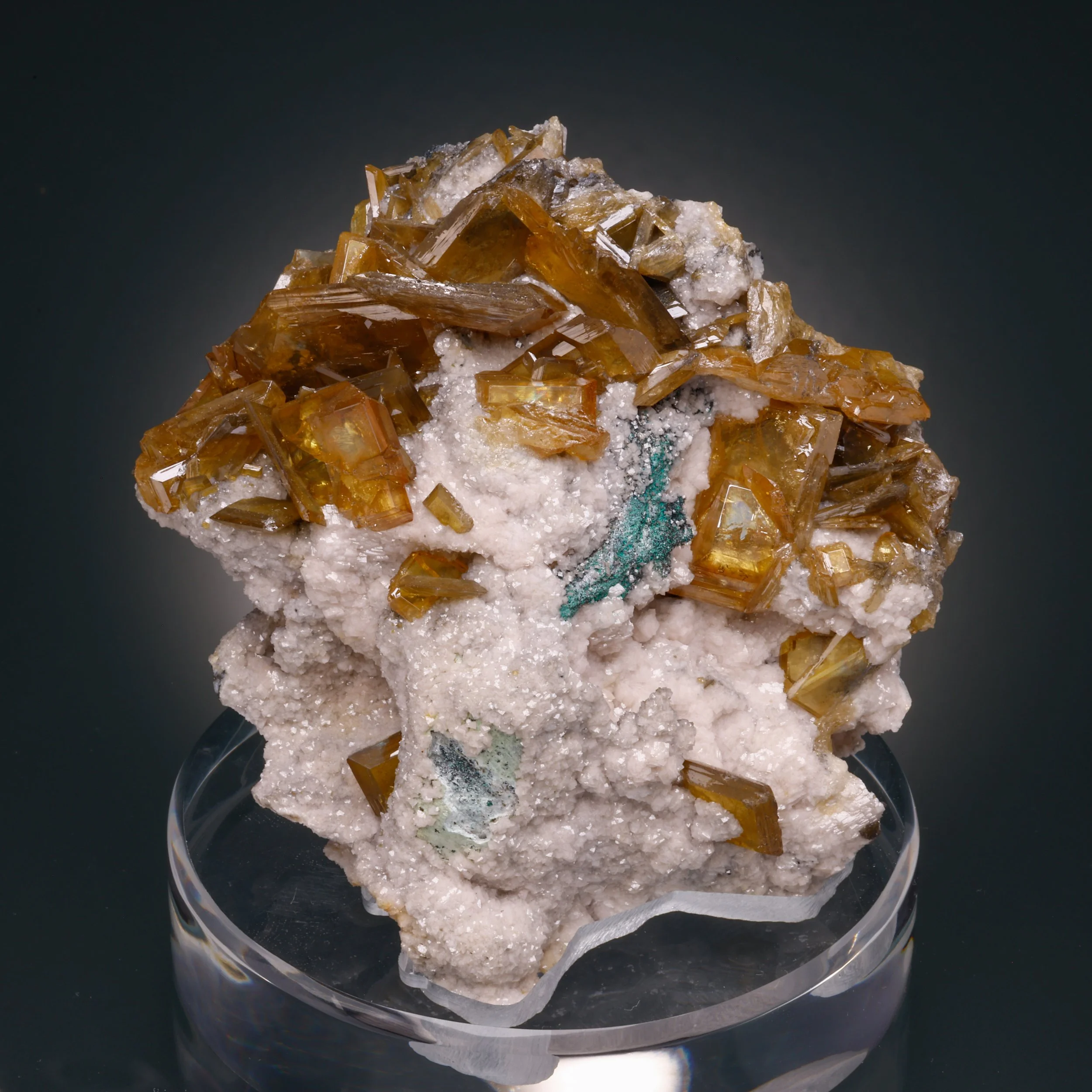 Wulfenite, Dolomite, Tsumeb Mine, Oshikoto Region, Namibia
