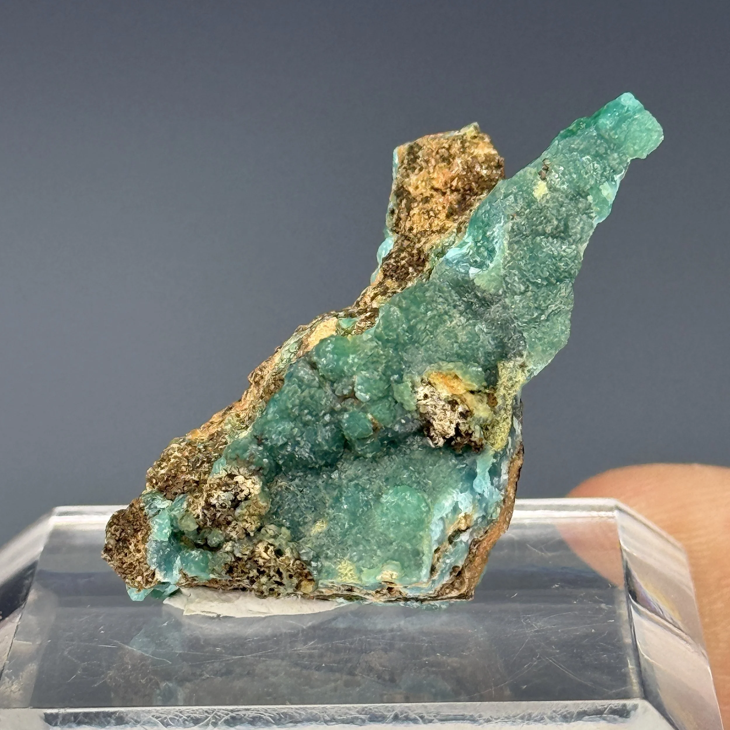 Cuprian Adamite, Hilarion Mine, Lavrion Dist., Attica, Greece