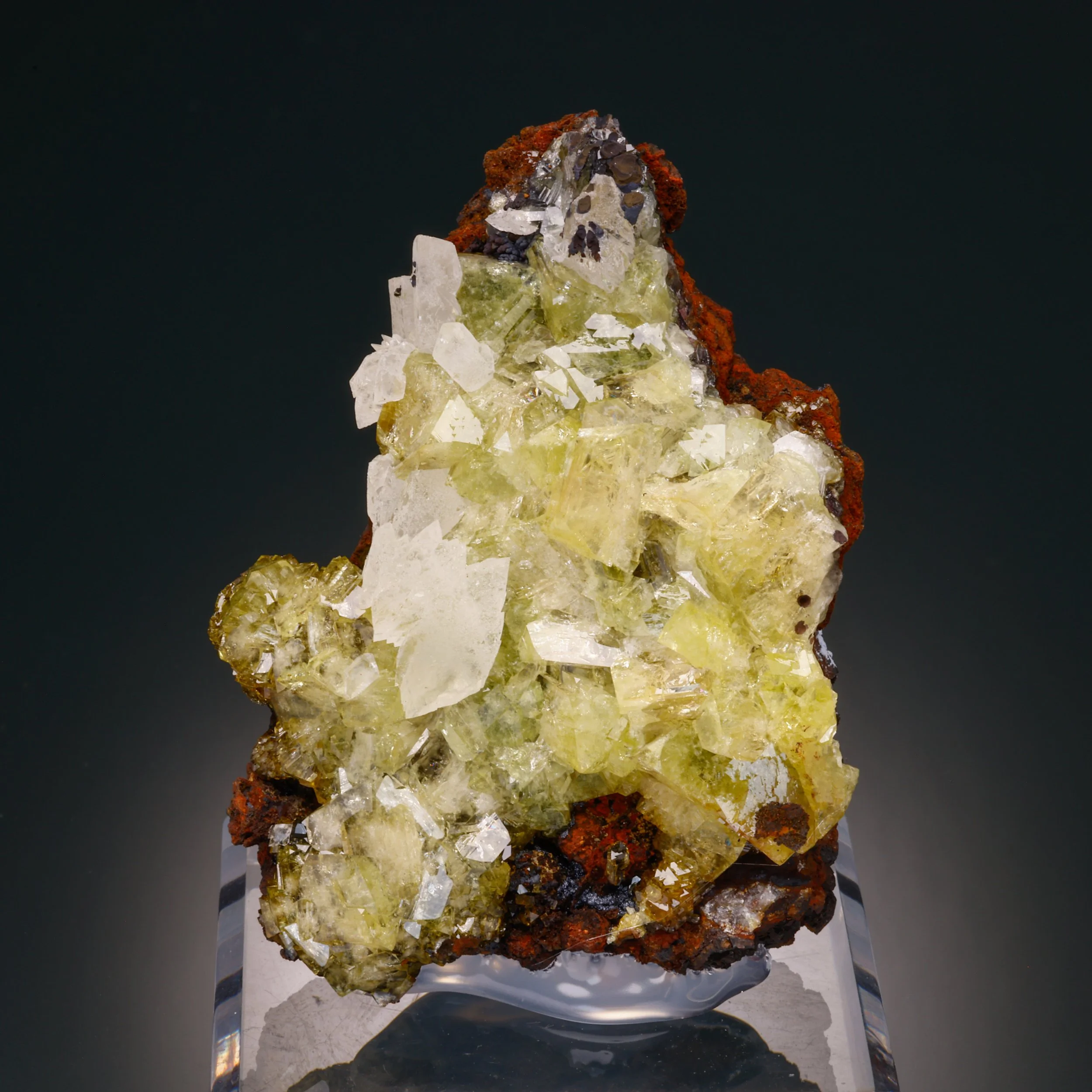 Adamite, Calcite, Ojuela Mine, Mapimi, Durango, Mexico