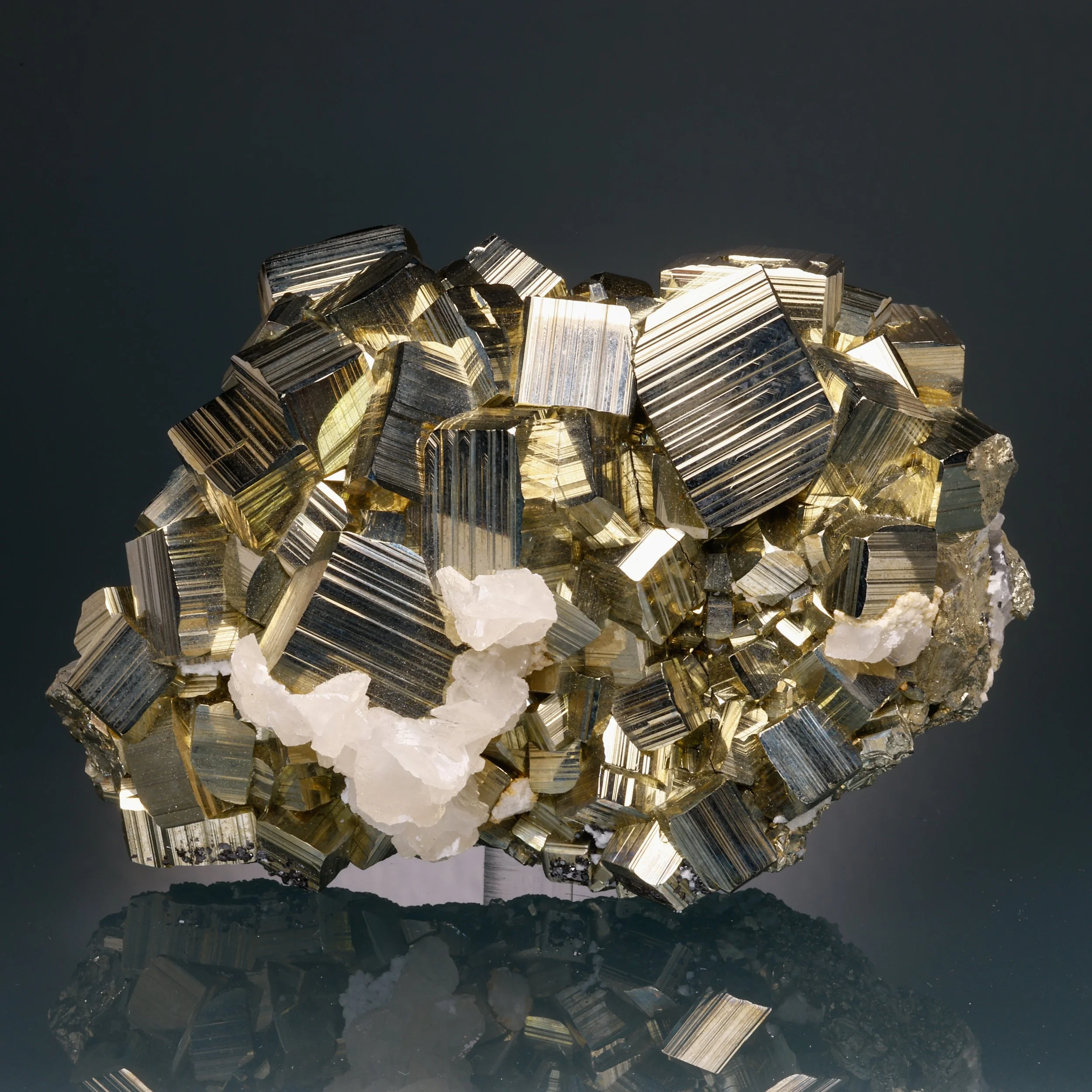 Pyrite, Calcite, Huanzala Mine, Huallanca Dist., Bolognesi Prov., Ancash, Peru
