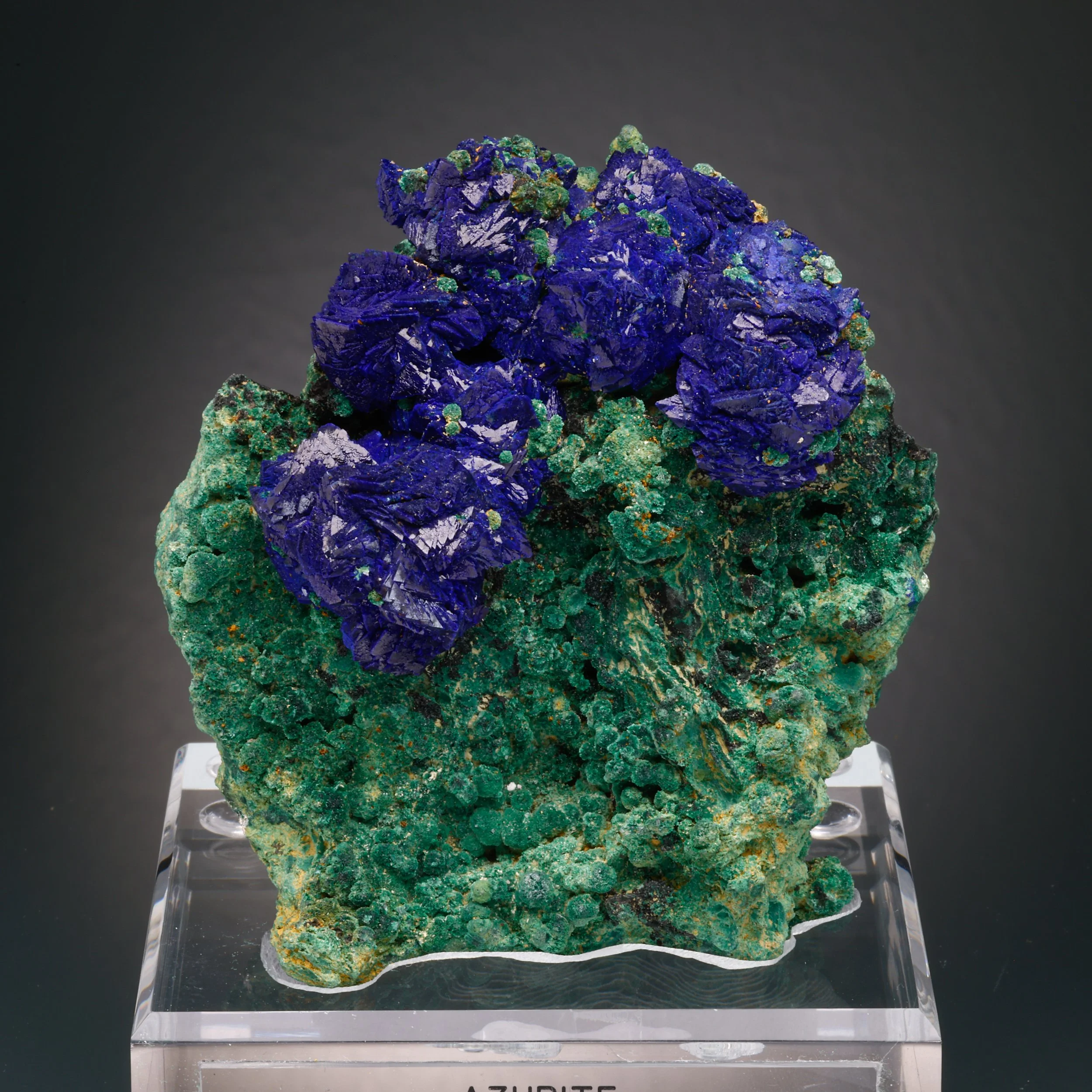 Azurite on Malachite, Big Indian Copper Mine, San Juan Co., Lisbon Valley Dist., Utah, USA