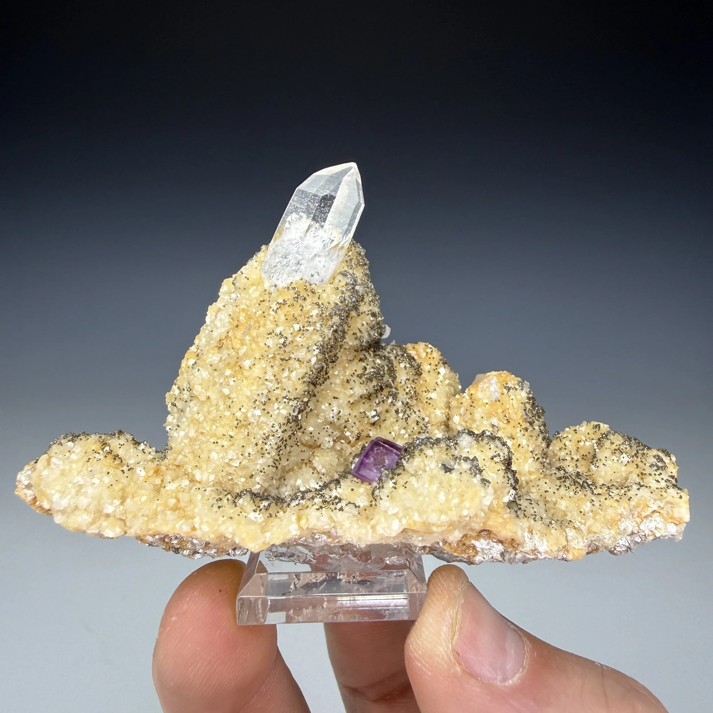 Fluorite, Dolomite, Quartz, Chalcopyrite, Leiyang, Hunan Province, China,