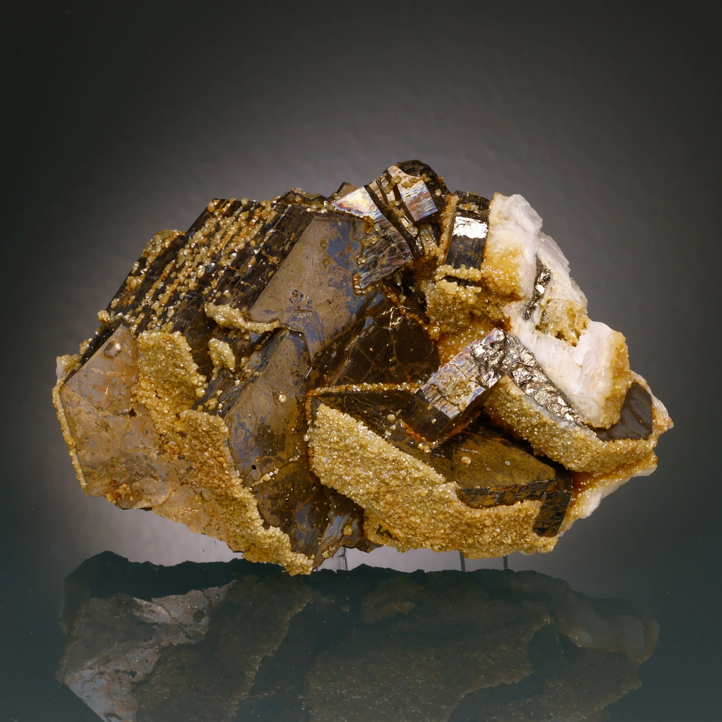 Pyrrhotite, Calcite, Pyrite, Nikolaevskiy Mine, Dalnegorsk, Primorsky Krai, Russia