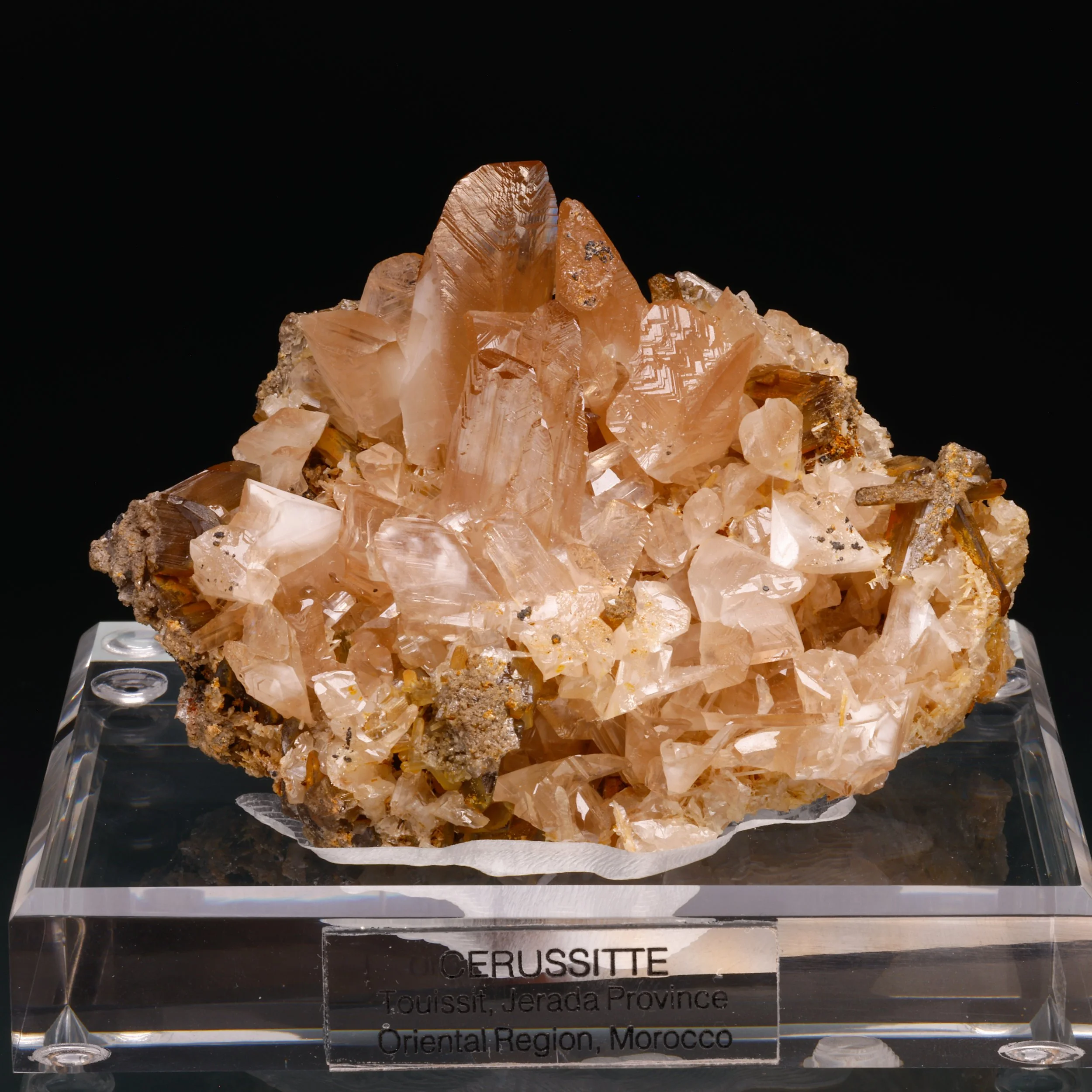 Cerussite, Touissit, Jerada Province, Oriental Region, Morocco
