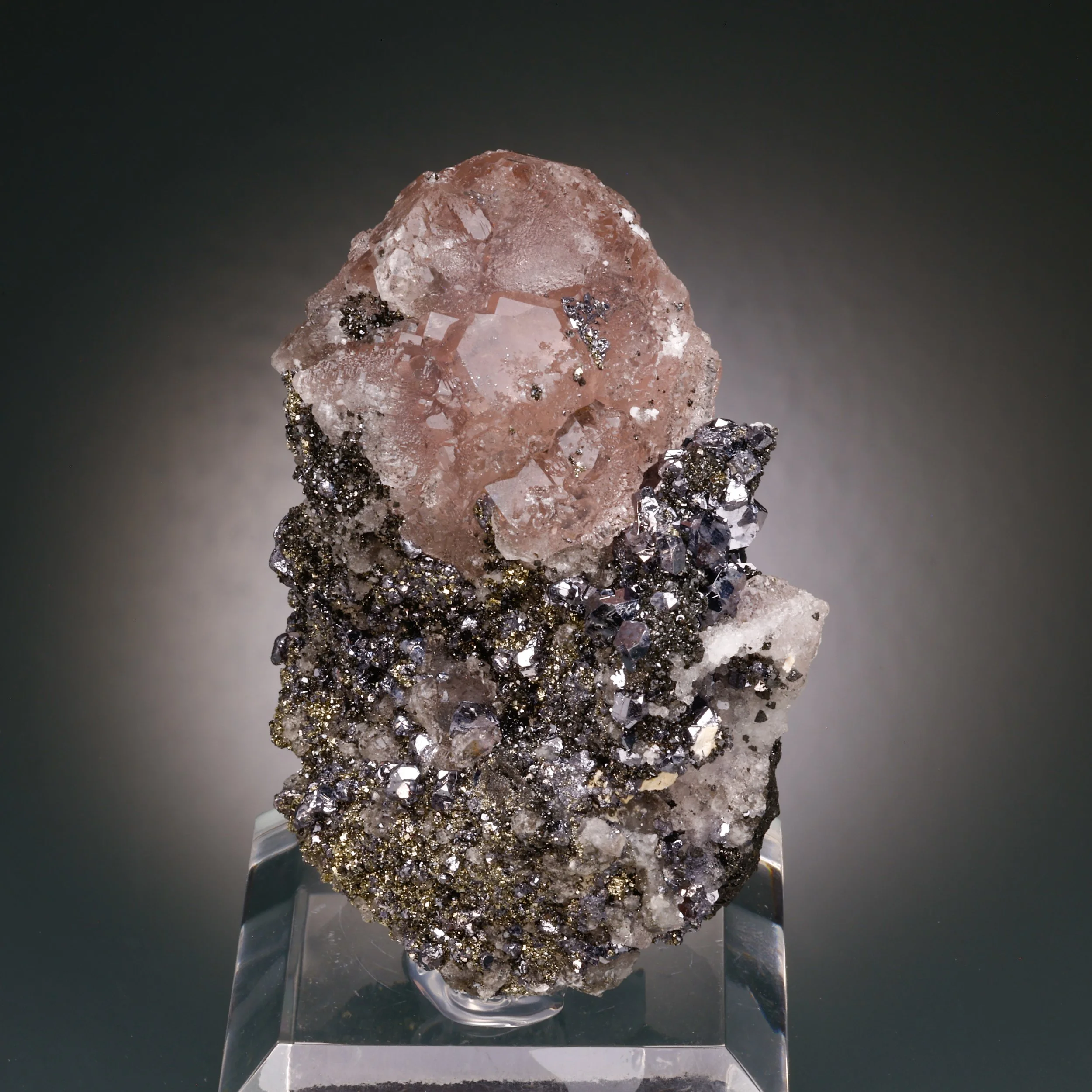 Fluorite, Galena, Pyrite, Huanzala Mine, Huallanca, Bolognesi, Ancash, Peru