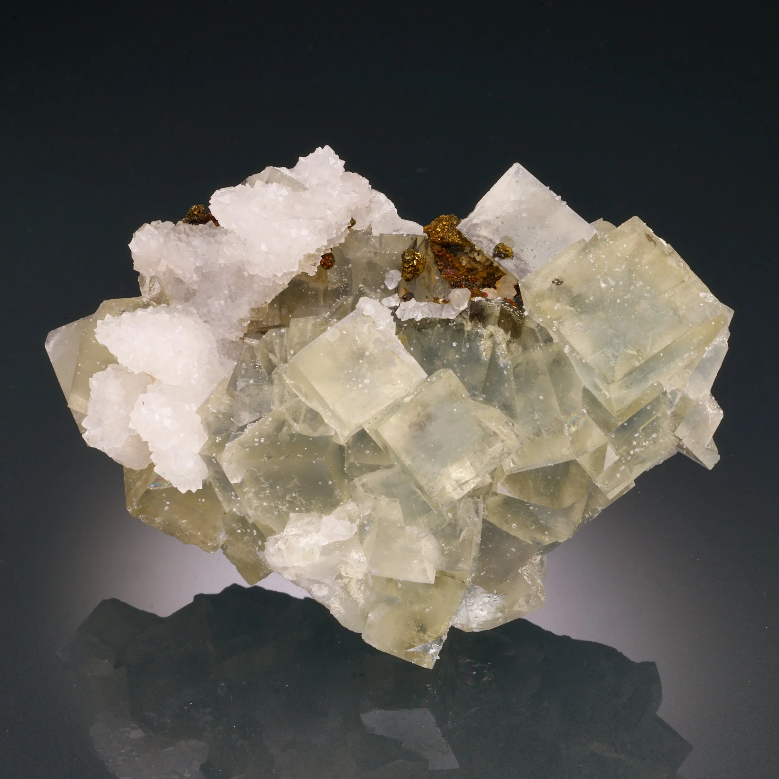 Fluorite, Quartz, Niederschlag, Barenstein, Erzgebirgskreis, Saxony, Germany
