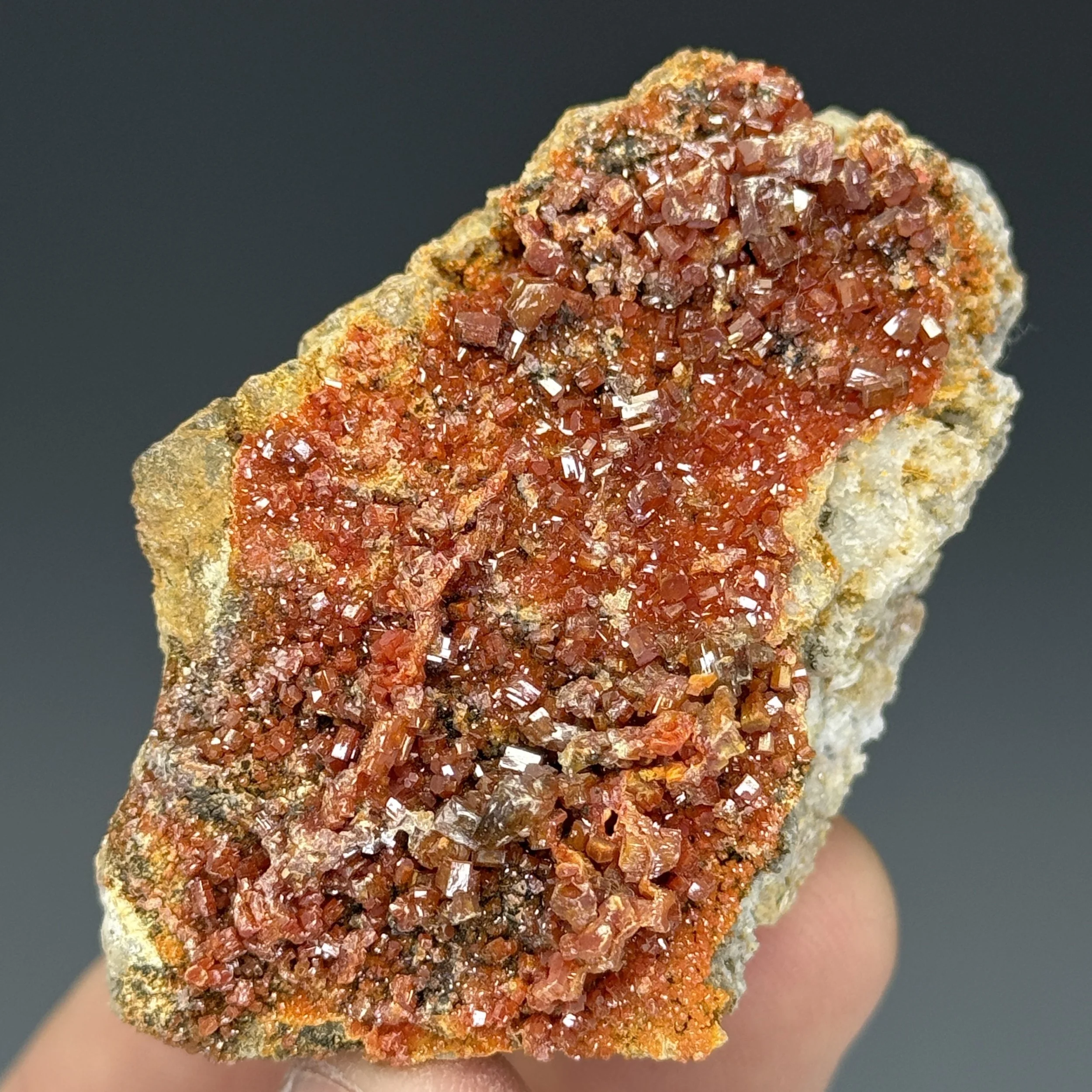 Vanadinite, Micro Descloizite, Apache Mine, Globe Hills Mining Dist, Gila Co, Arizona, USA