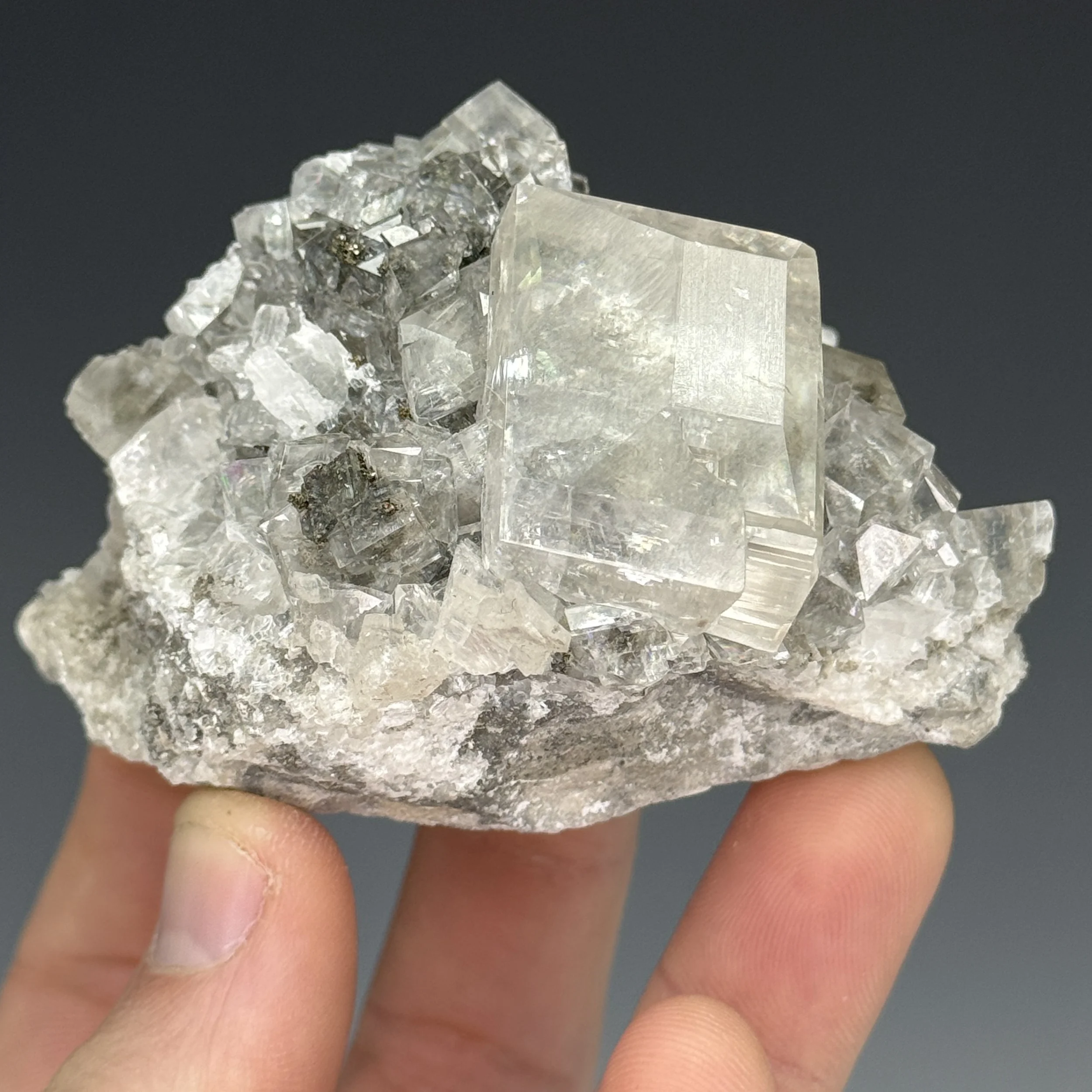 Calcite, Marcasite, Linwood Mine, Buffalo, Scott Co., Iowa, USA