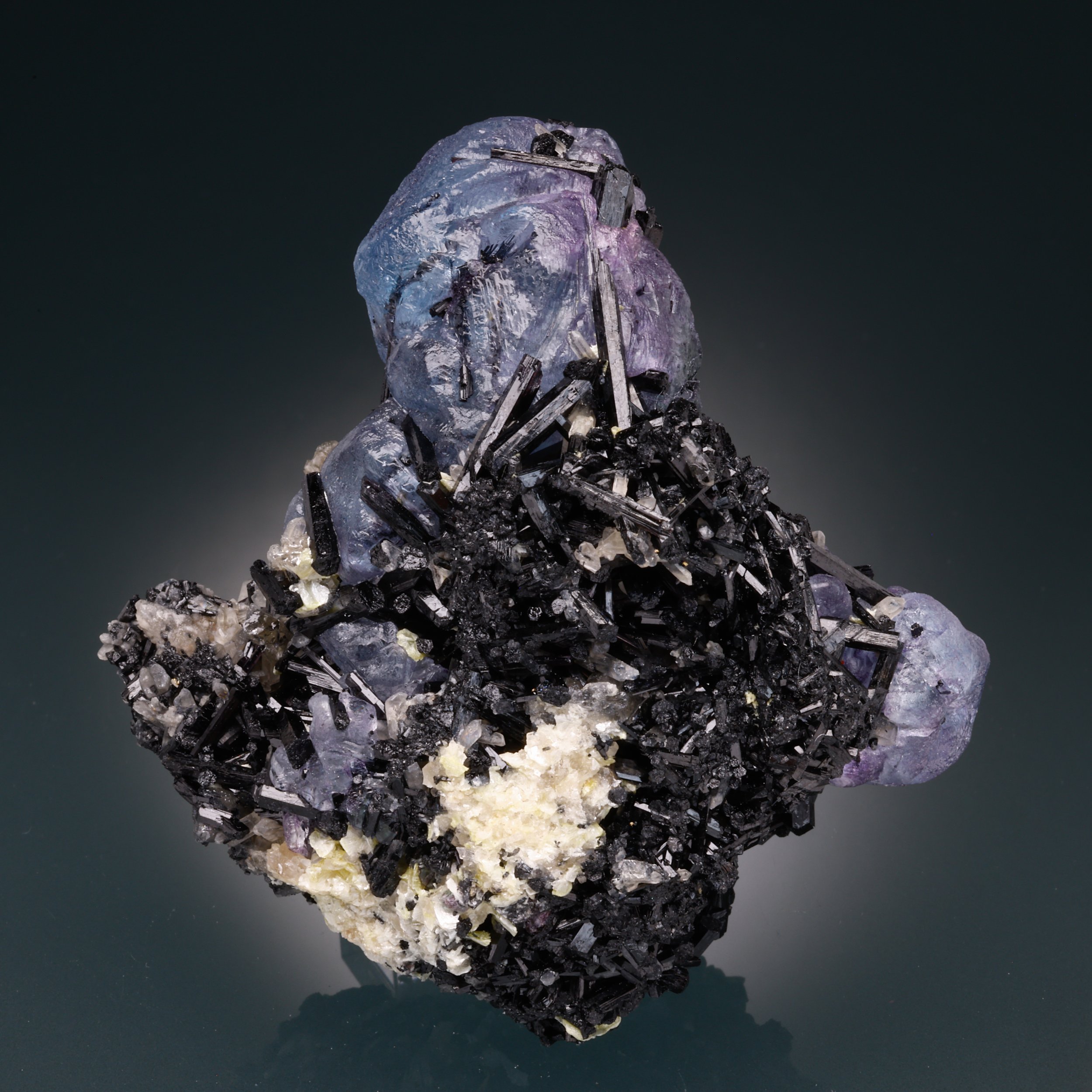 Fluorite, Schorl, Quartz, Erongo Mountains, Karibib District, Erongo Region, Namibia