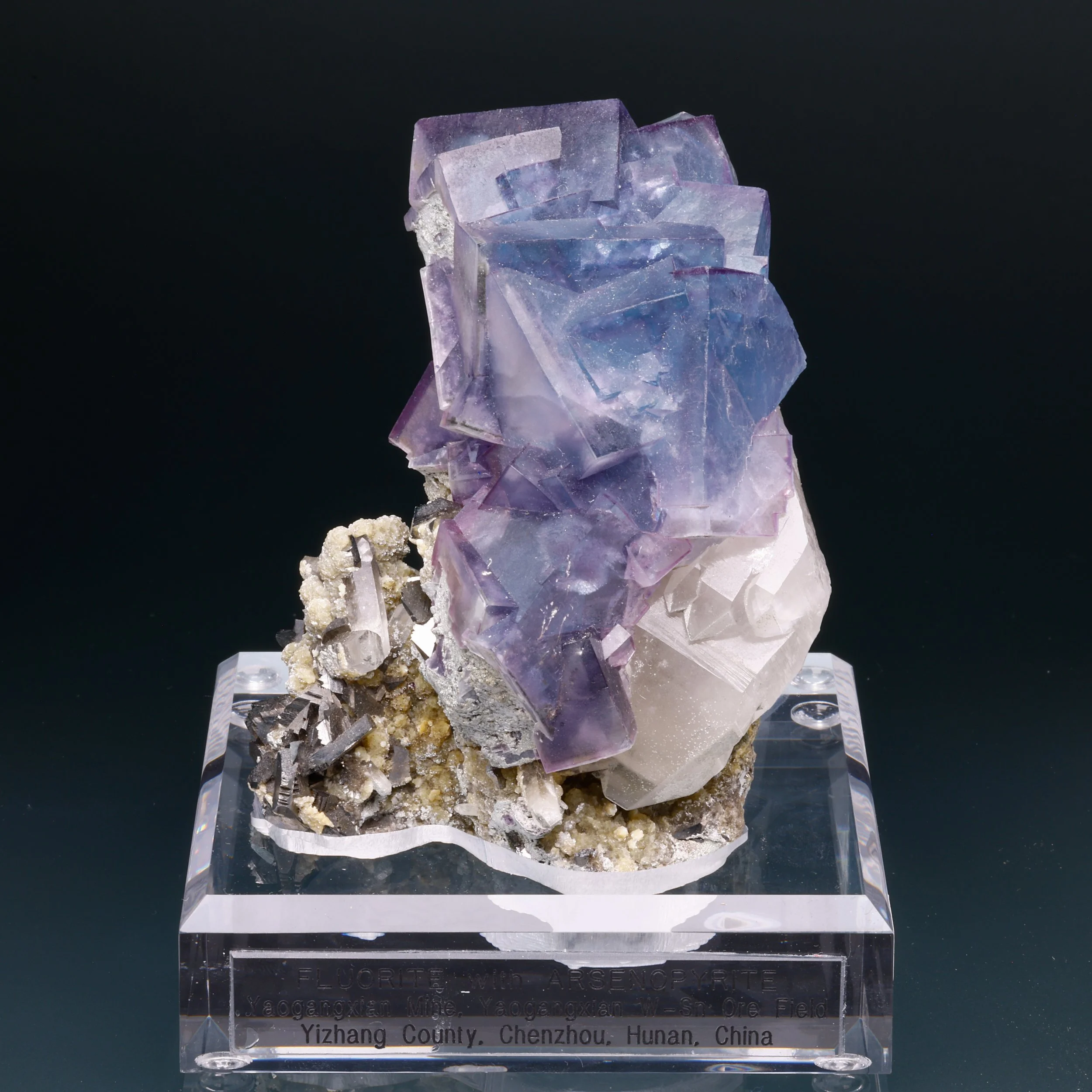 Fluorite, Arsenopyrite, Yaogangxian Mine, Yizhang Co., Chenzhou, Hunan, China