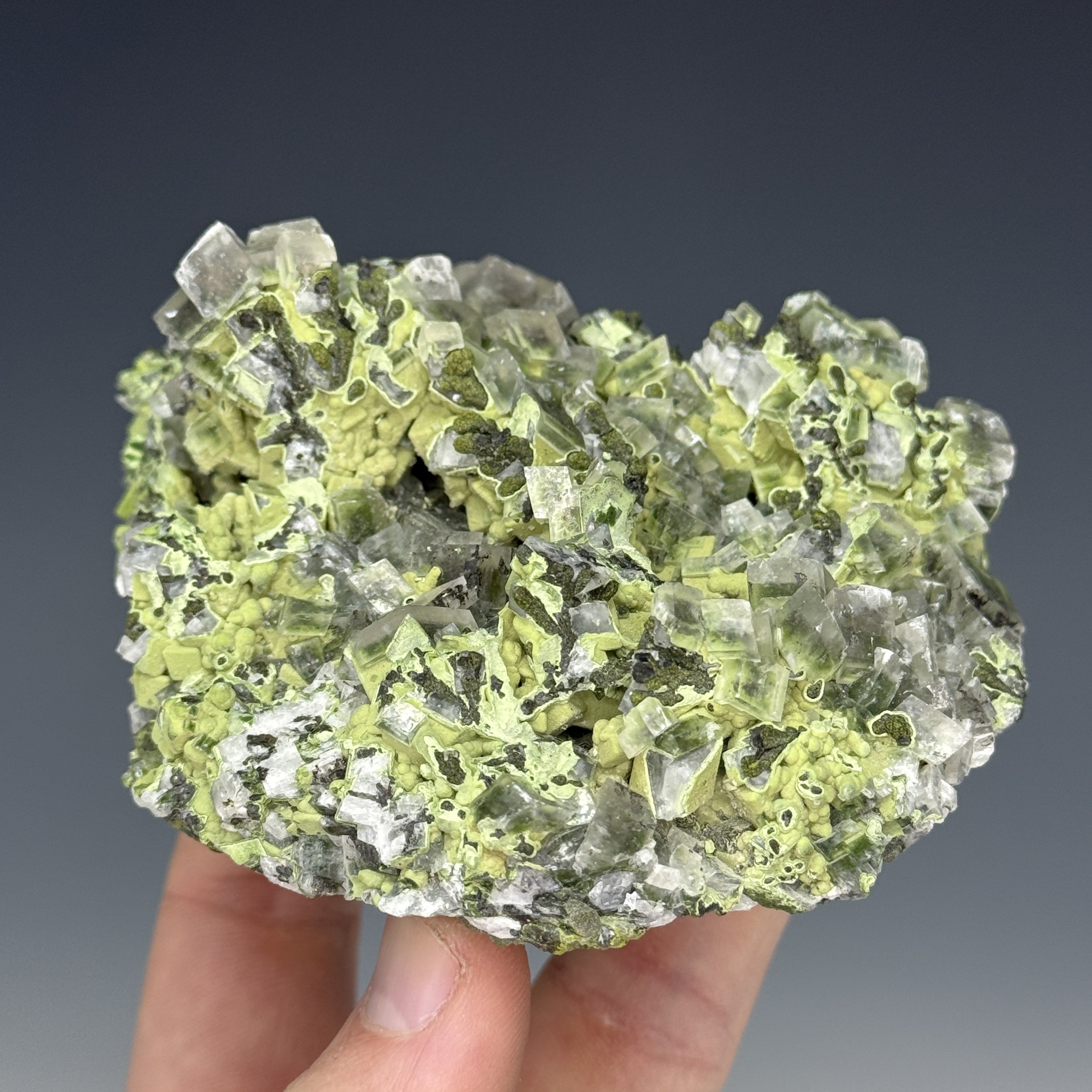 Calcite, Duftite, Tsumeb Mine, Tsumeb, Oshikoto Region, Namibia