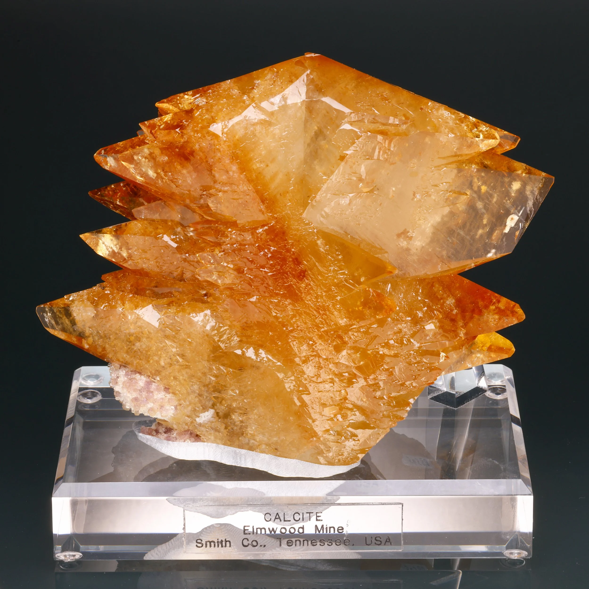 Calcite, Baryte, Fluorite, Elmwood Mine, Carthage, Smith Co, Tennessee, USA