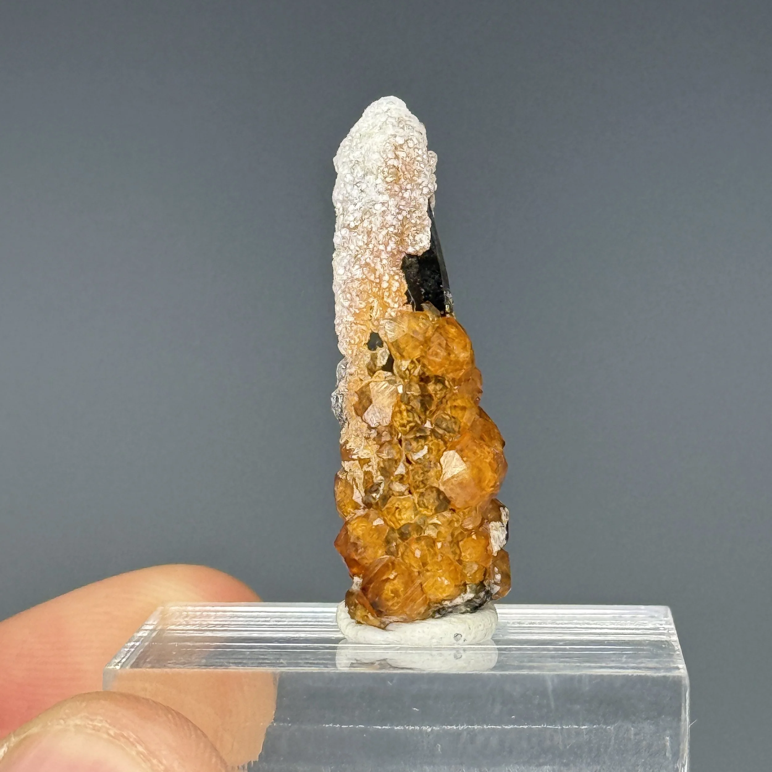 Spessartine, Smoky Quartz, Hyalite Opal, Wushan Spessartine Mine, Tongbei, Yunxiao Co, Zhangzhou, Fujian, China