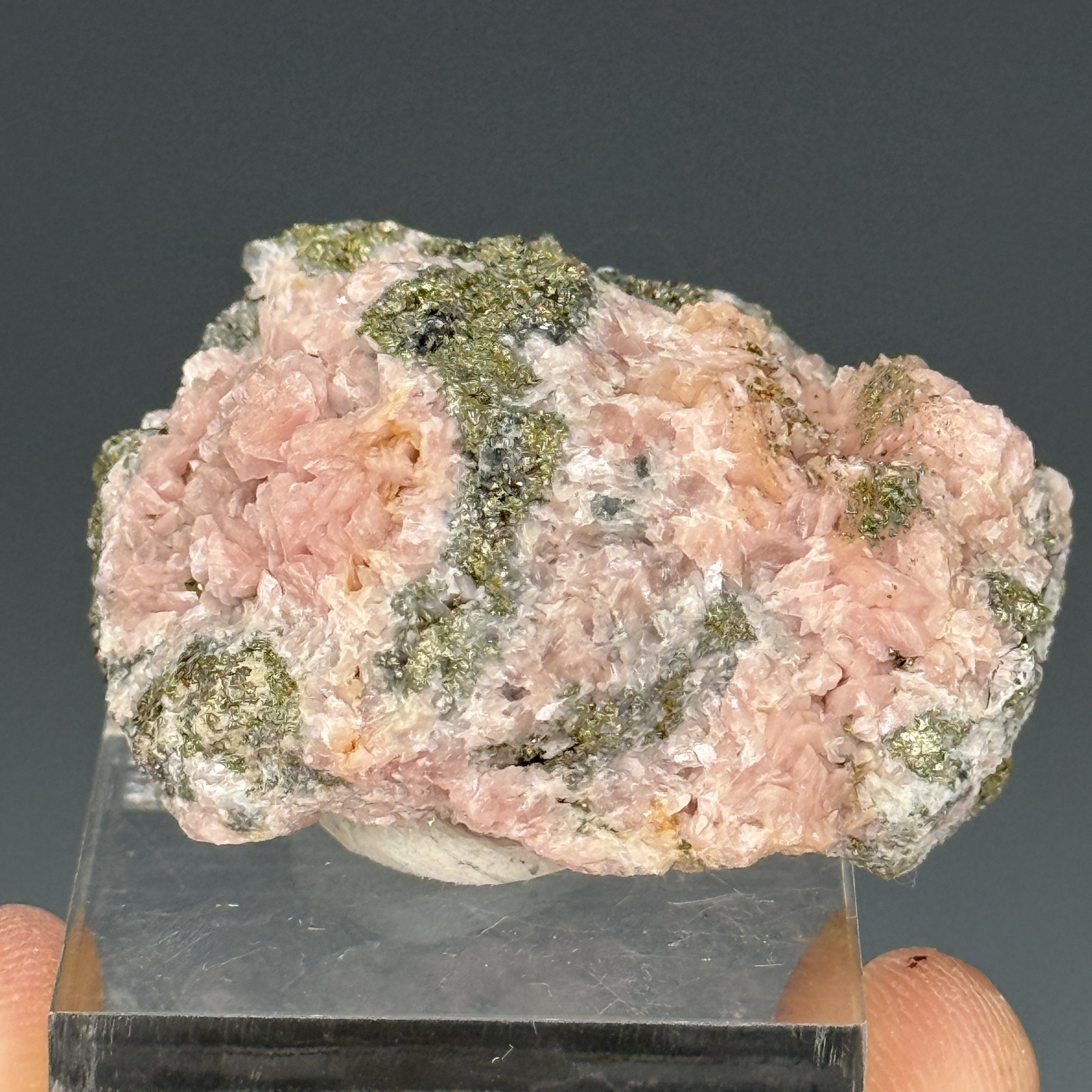 Pyrite, Rhodochrosite, Champion Mine, Cinnamon Pass, Hinsdale Co., Colorado, USA