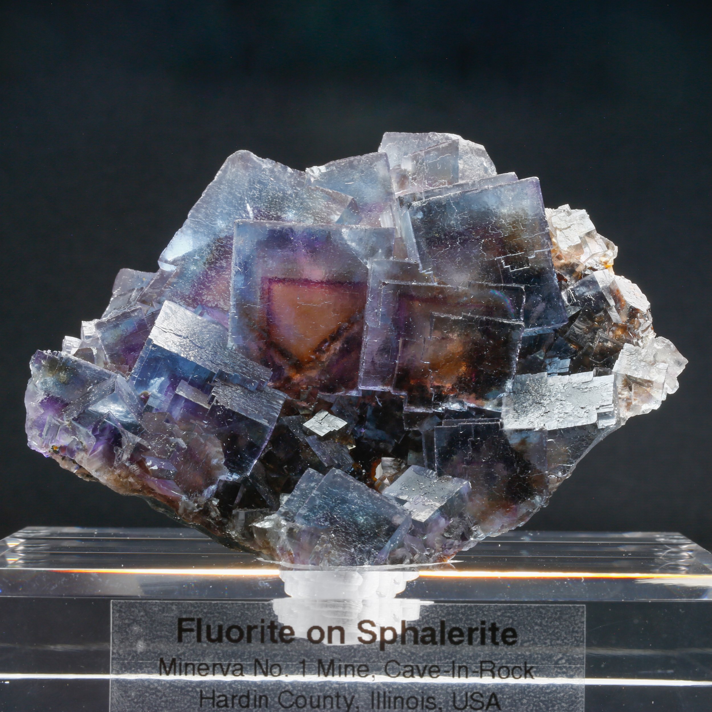 Fluorite, Minerva No. 1 Mine, Cave-In-Rock, Hardin County, Illinois, USA