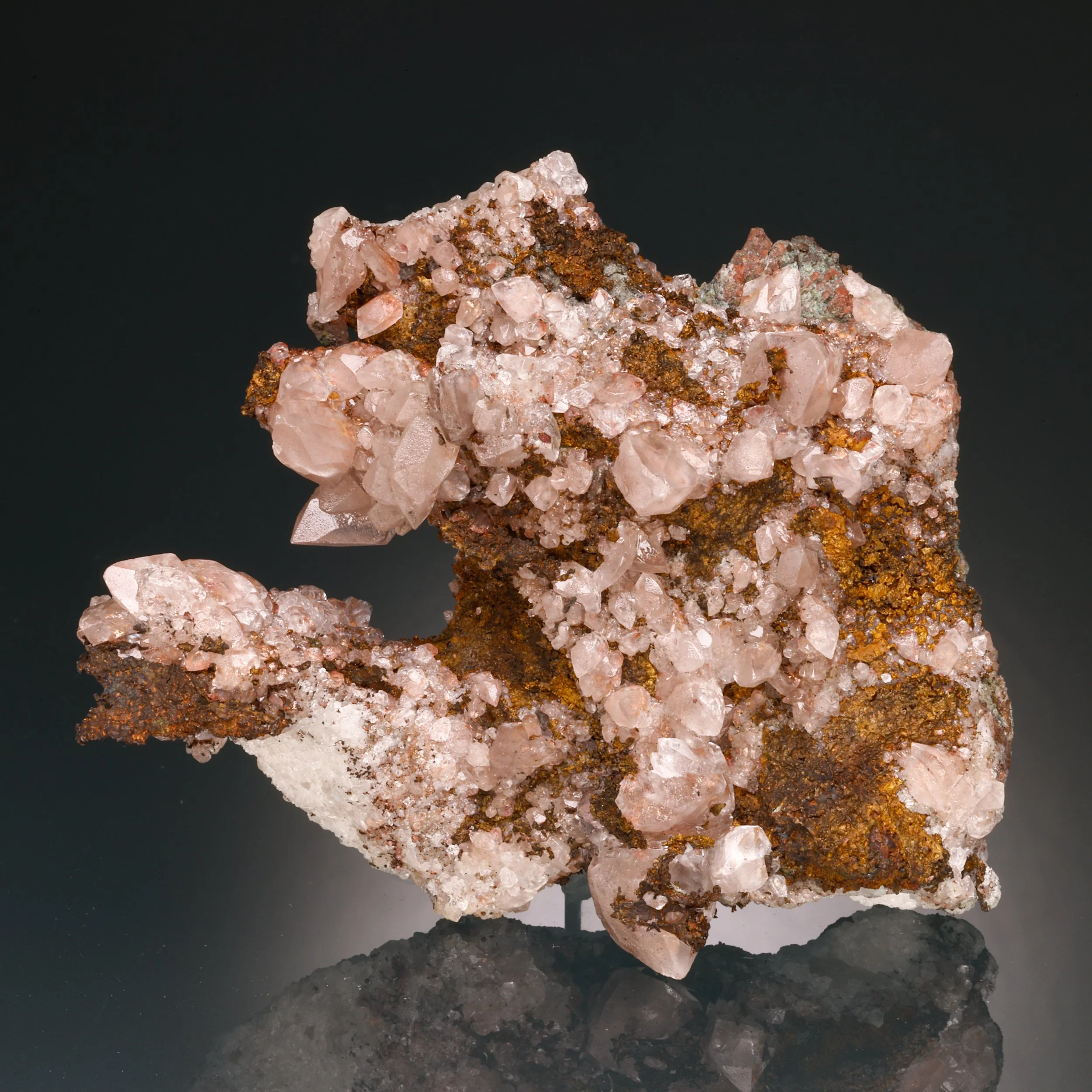 Calcite, Copper, Quincy Mine, Houghton Co., Michigan, USA