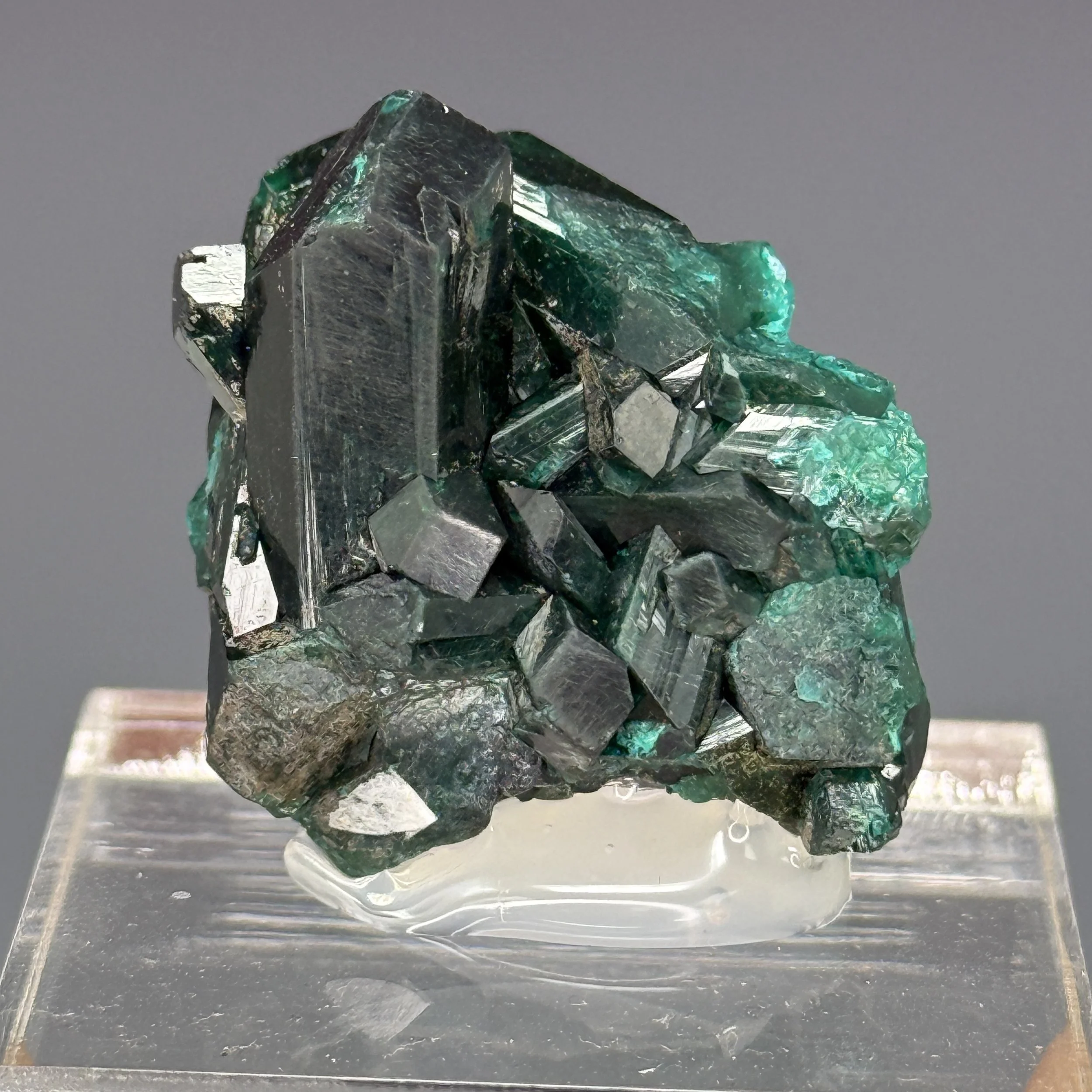 Dioptase, Quartz, Mindouli, Pool Department, Republic of the Congo