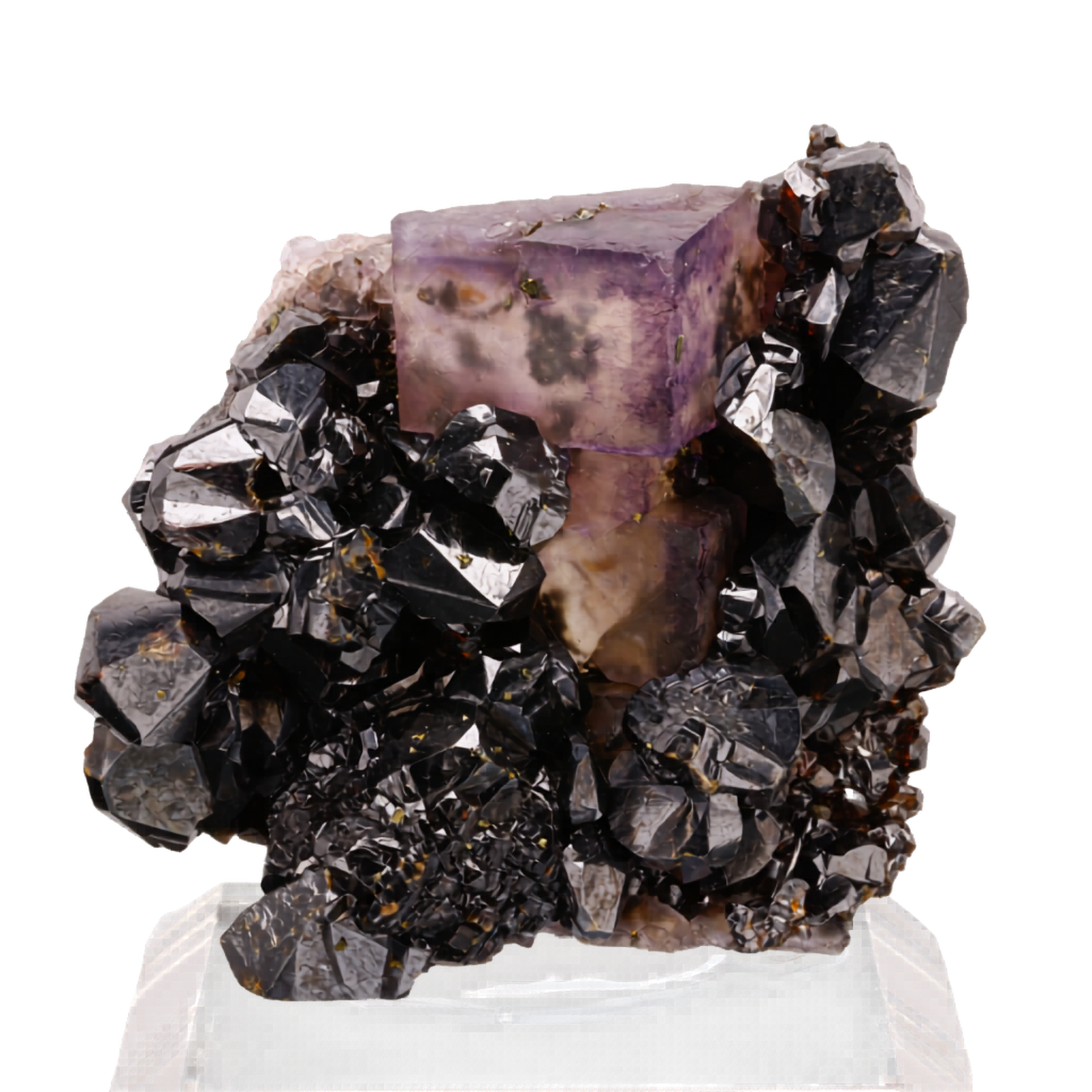 Sphalerite, Fluorite, Denton Mine, Harris Creek, Hardin County, Illinois, USA