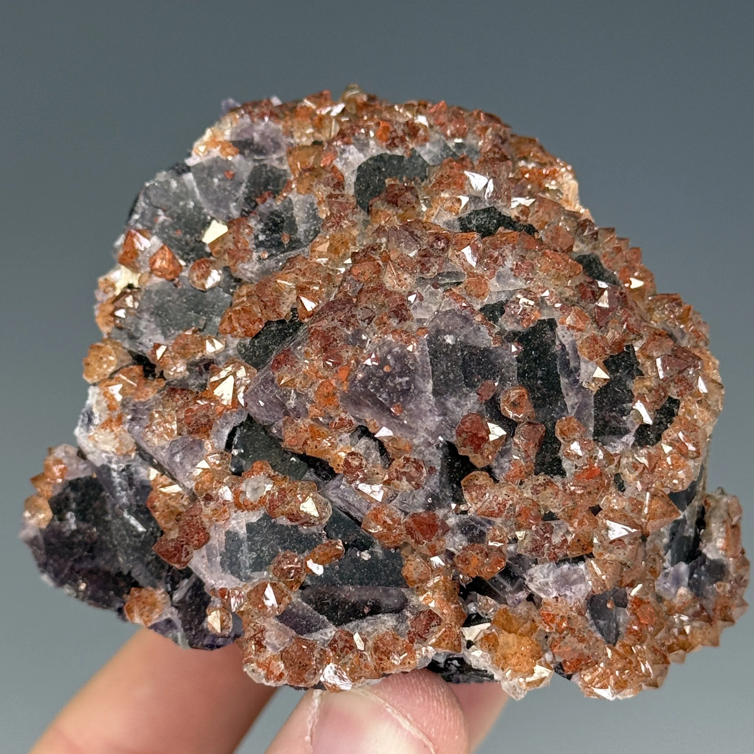 Fluorite, Quartz Var. Eisenkiesel, Marienschacht Mine, Wolsendorf, Bavaria, Germany