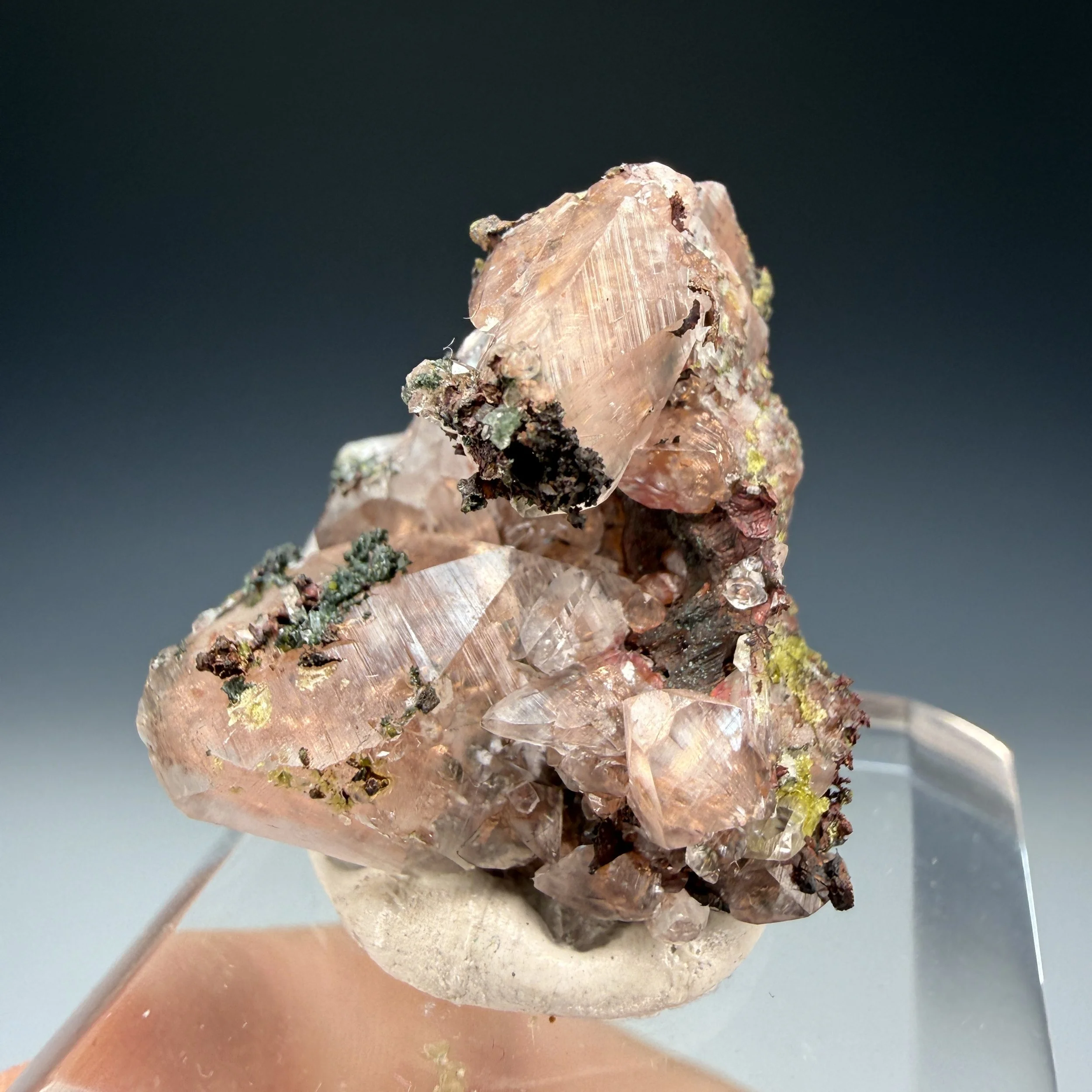 Calcite, Copper, Quincy Mine, Houghton Co., Michigan, USA