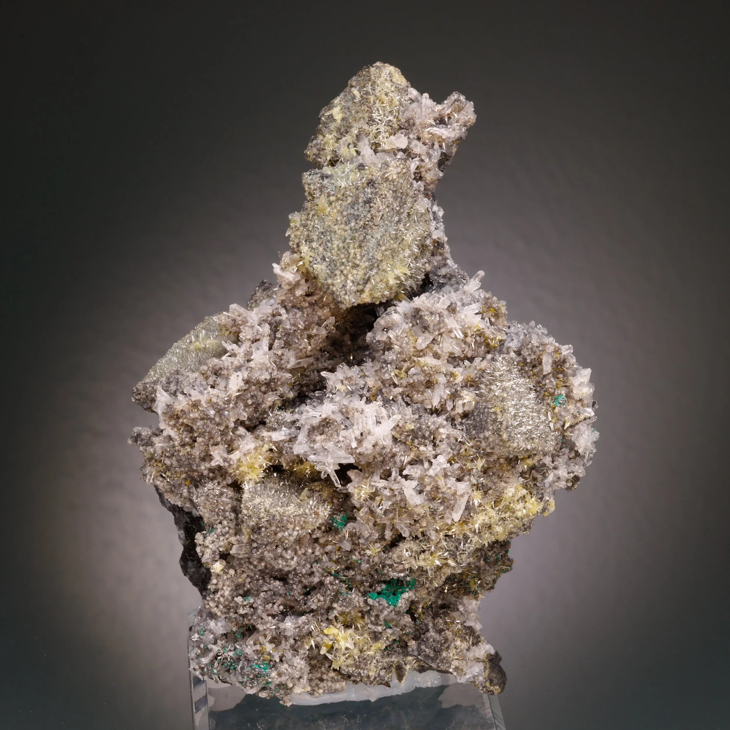 Tennantite, Mimetite, Quartz, Tsumeb Mine, Tsumeb, Oshikoto Region, Namibia