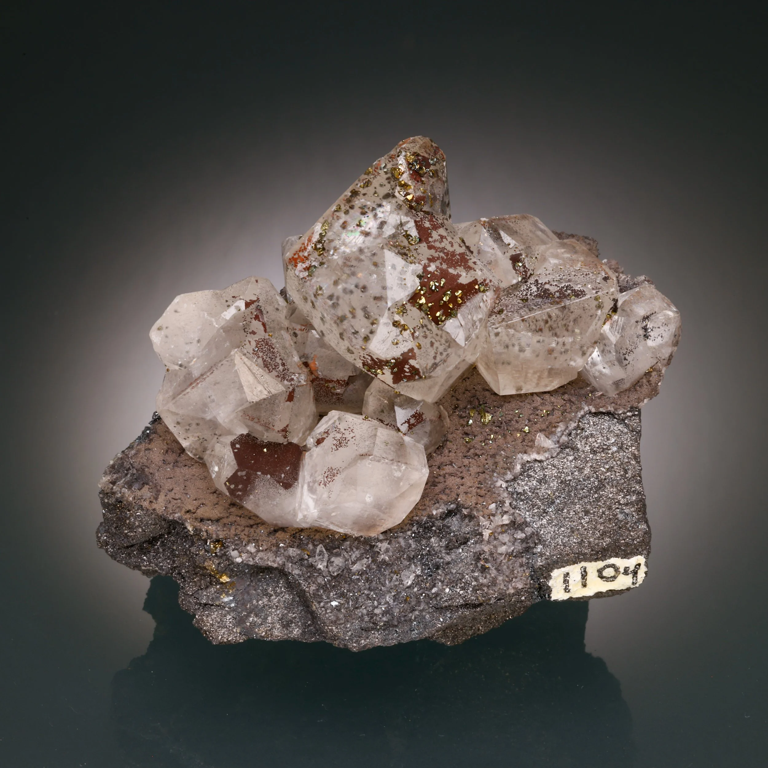 Calcite, Chalcopyrite, Hematite, Pilot Knob Mine, Pilot Knob, Iron County, Missouri, USA