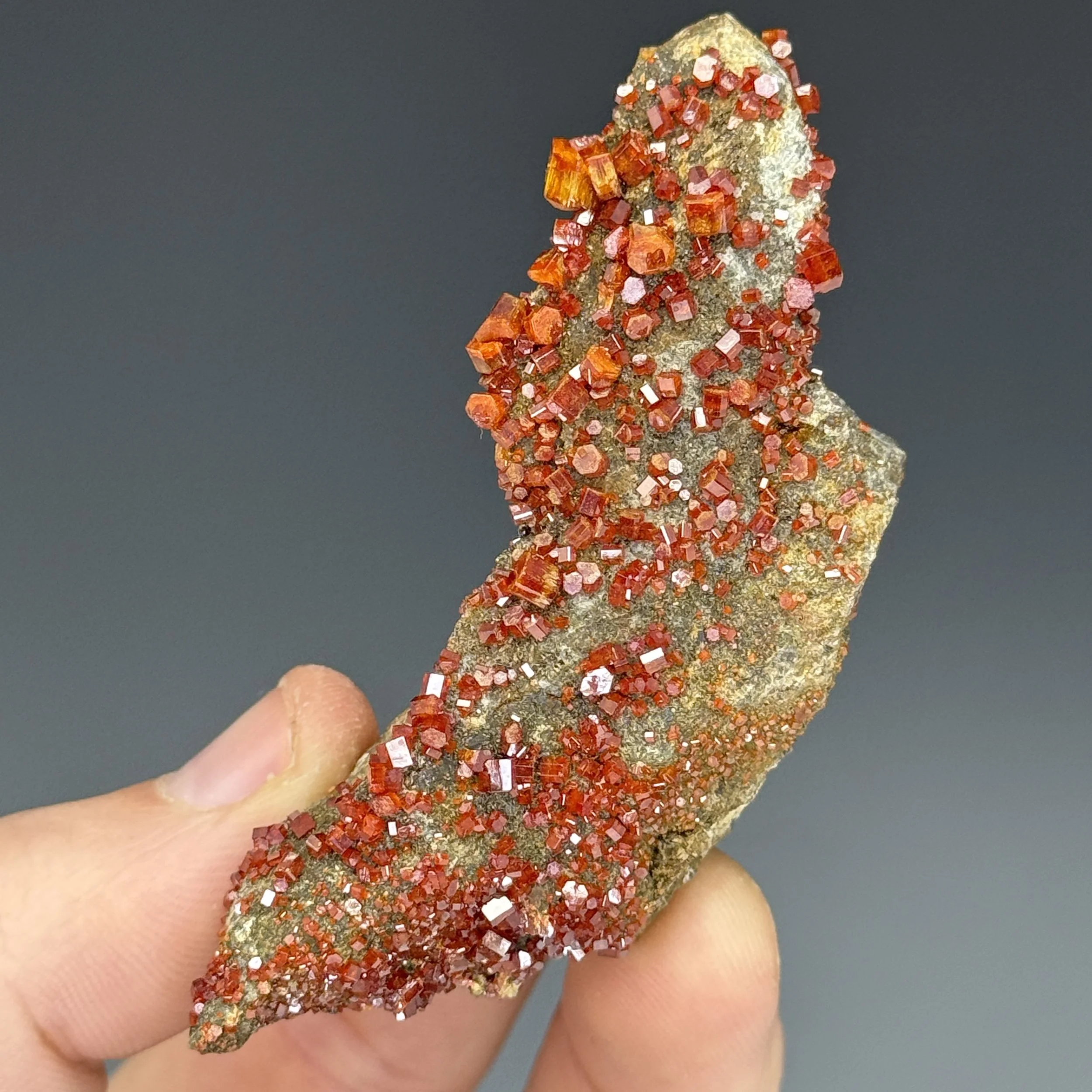 Vanadinite, Micro Descloizite, Apache Mine, Globe Hills Mining Dist., Gila Co, Arizona, USA