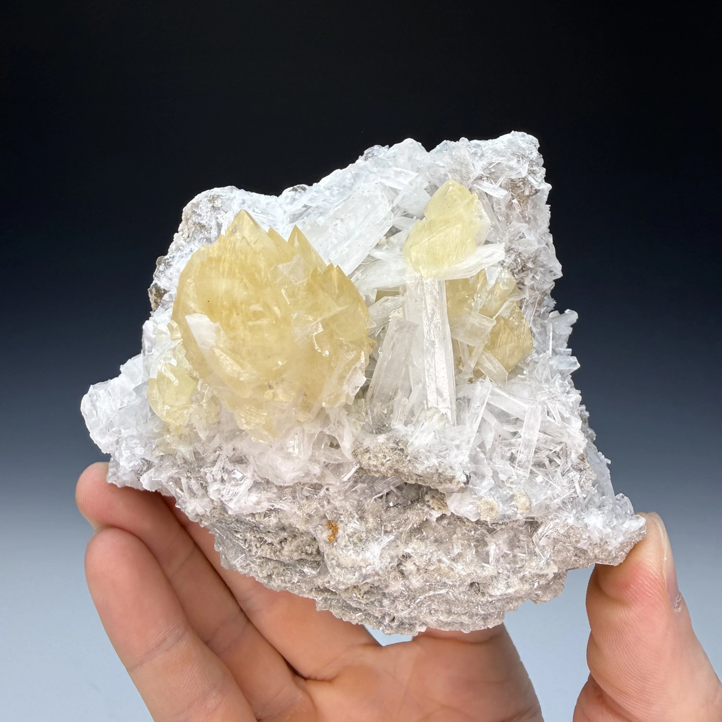 Celestite, Calcite, Stoneco White Rock Quarry, Clay Center, Ottawa Co., Ohio, USA