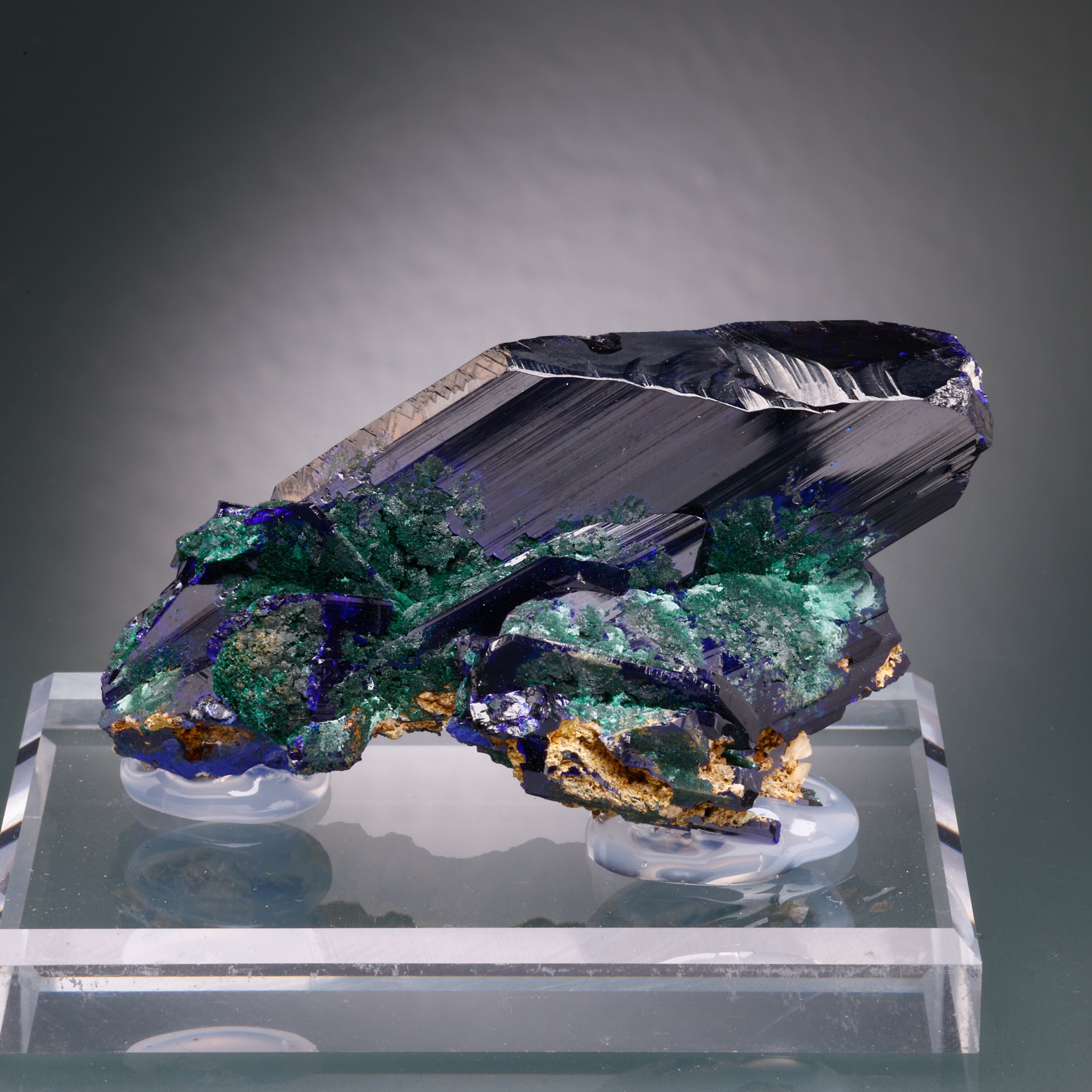 Azurite, Malachite Ps. Azurite, Kerrouchene, El Kbab Cercle, Morocco