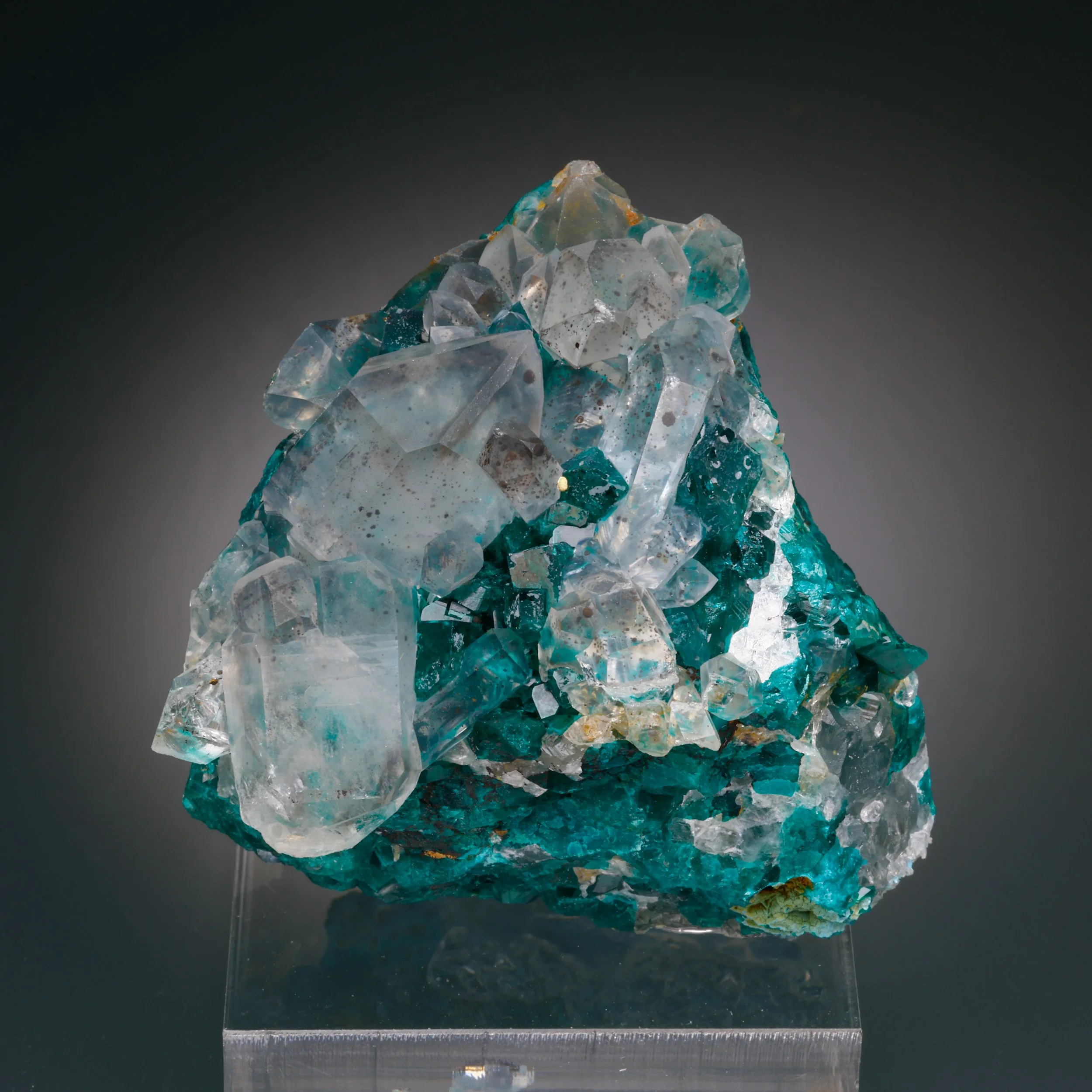 Dioptase, Quartz, Mindouli, Pool Department, Republic of the Congo