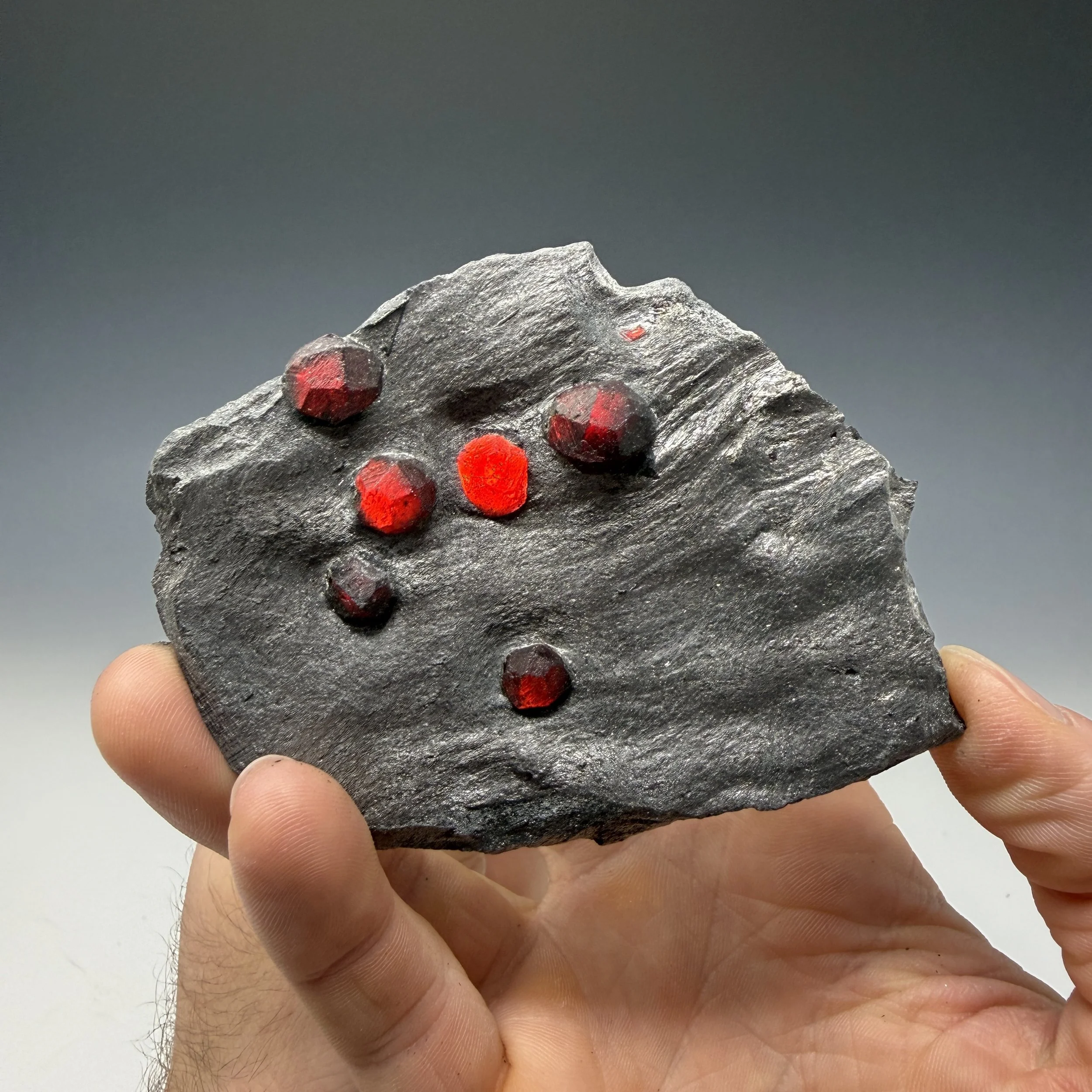 Almandine Garnet, Graphite Schist, Red Embers Mine, Erving, Franklin County, Massachusetts, USA